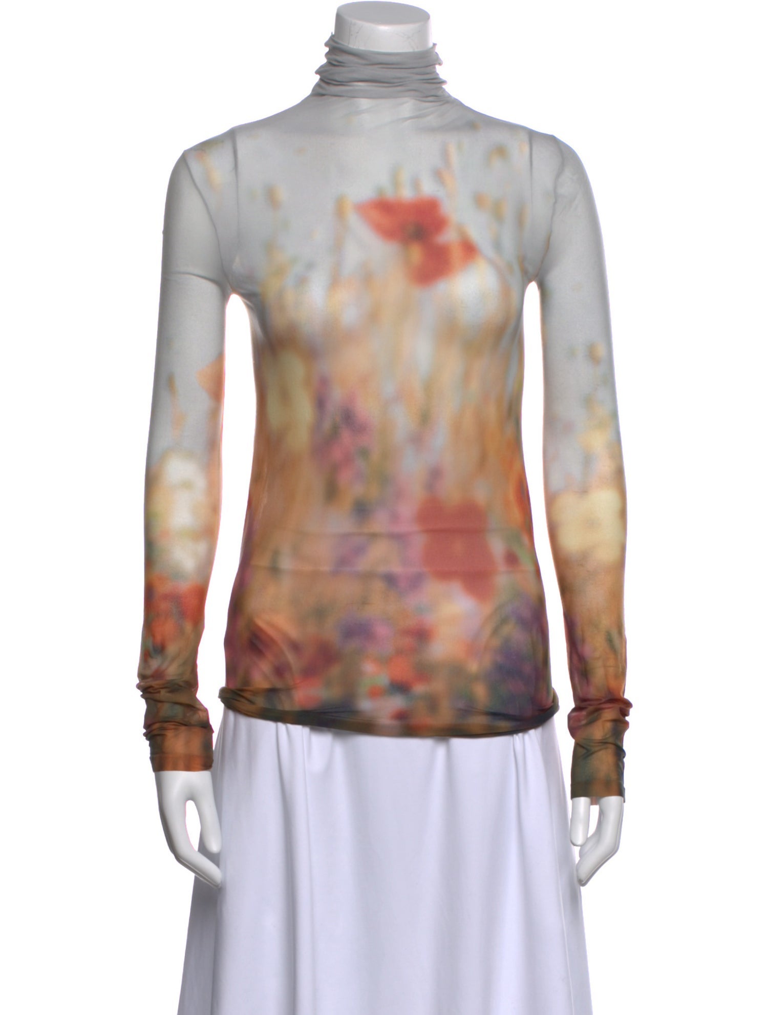 Acne Studios Tie-Dye Print Turtleneck Top