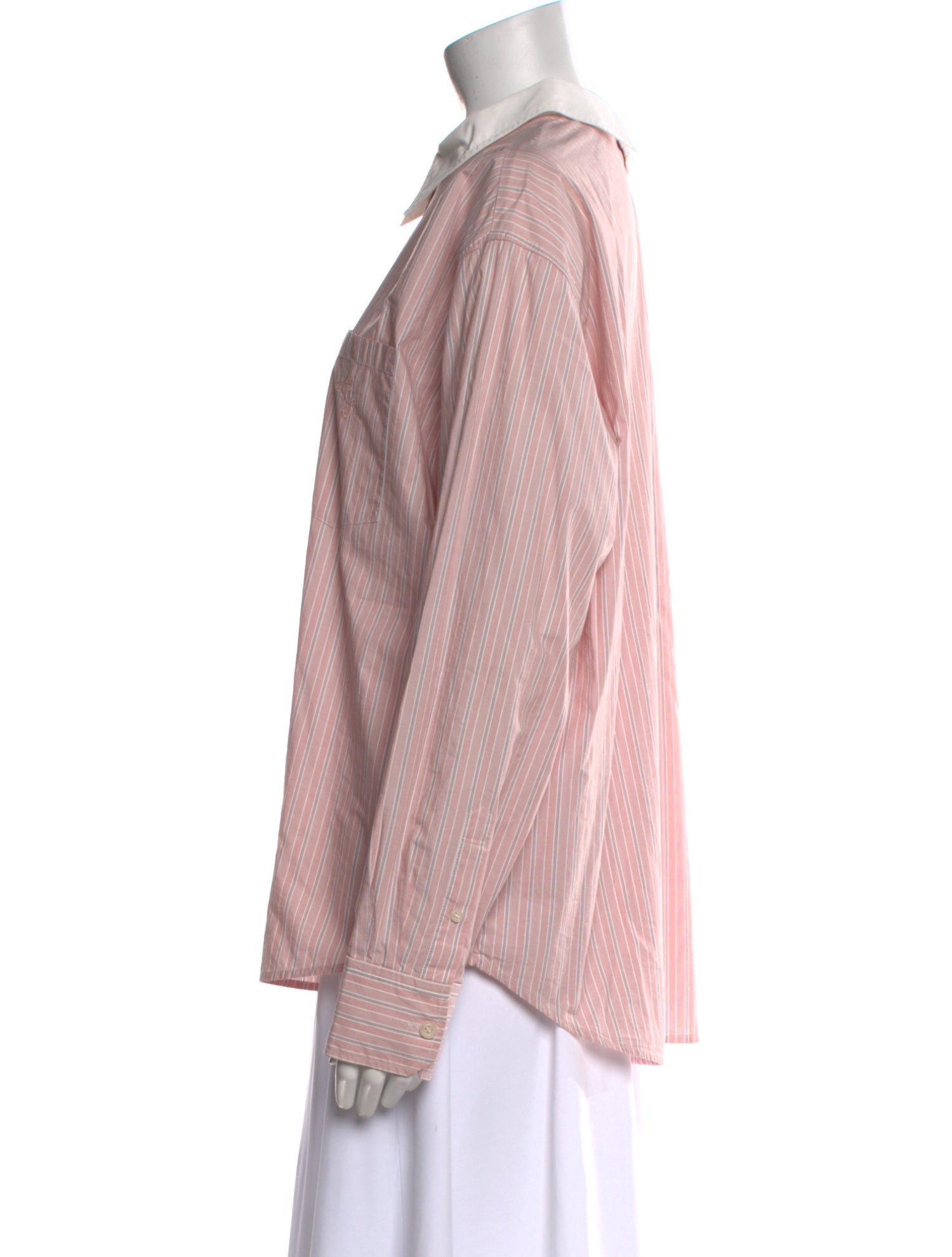 Acne Studios Striped Long Sleeve Button-Up Top