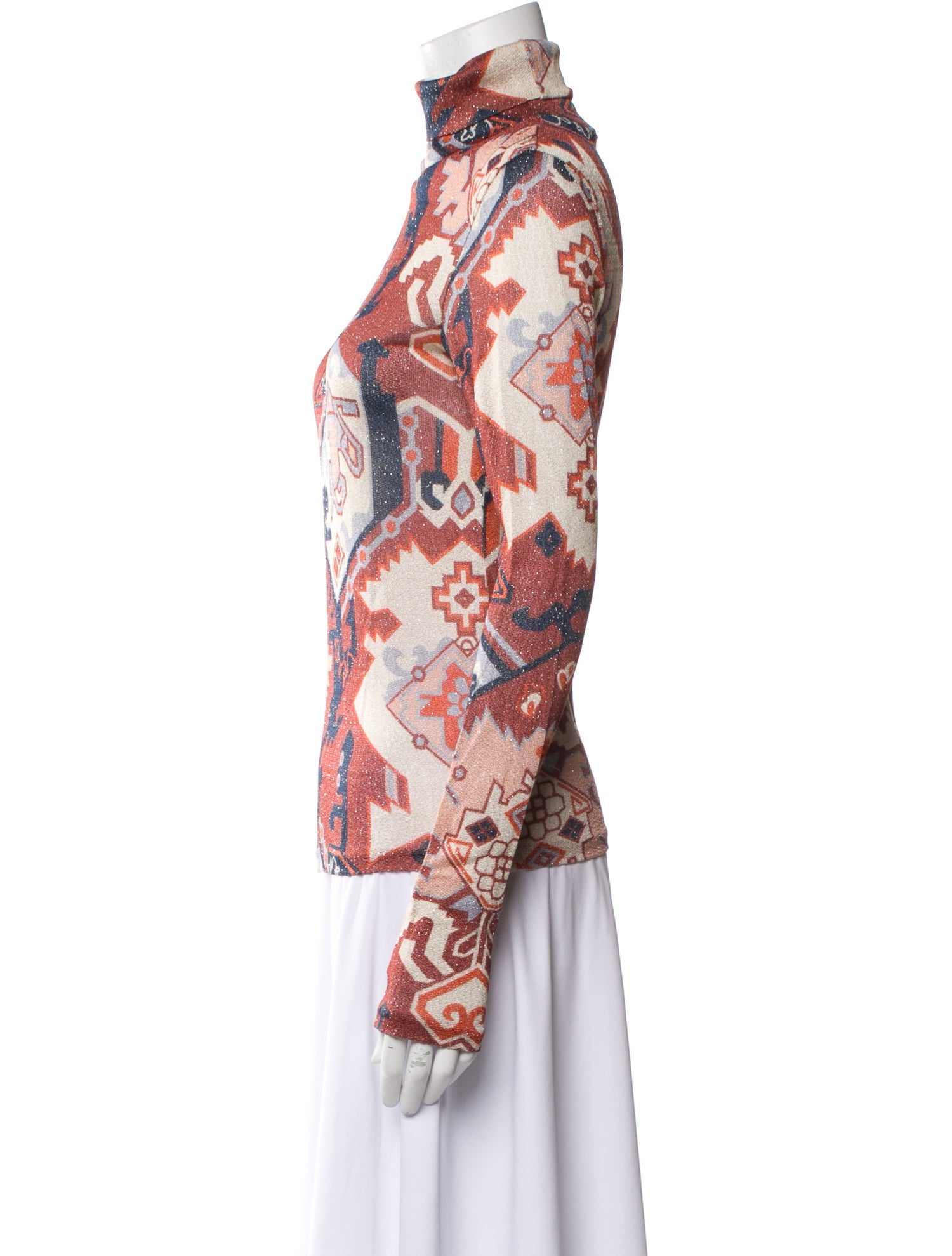 Acne Studios Paisley Print Turtleneck Blouse