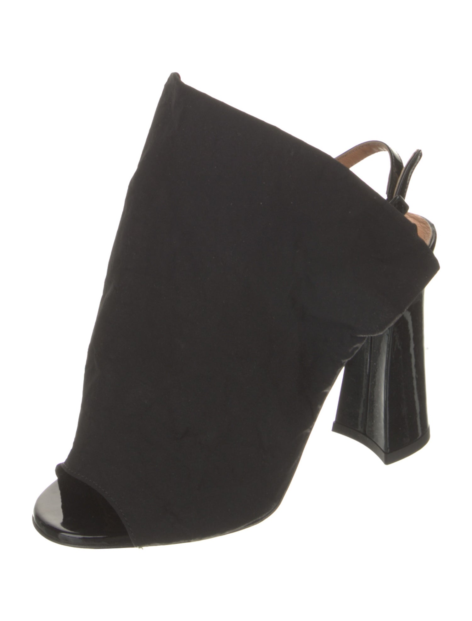 Acne Studios Canvas Leather Trim Embellishment Slingback Sandals