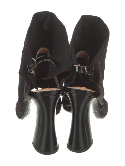 Acne Studios Canvas Leather Trim Embellishment Slingback Sandals