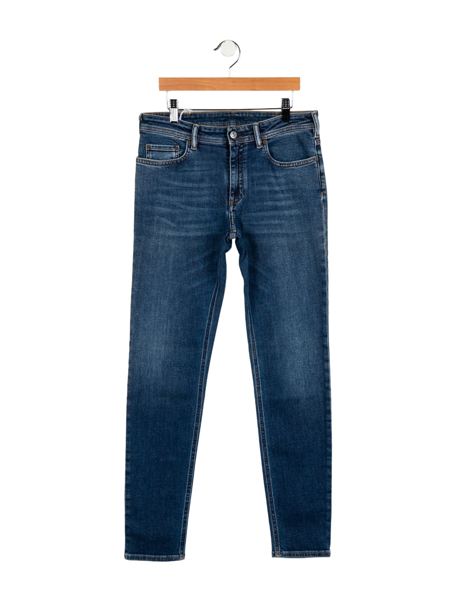 Acne Studios Blå Konst Mid-Rise Skinny Leg Jeans w/ Tags