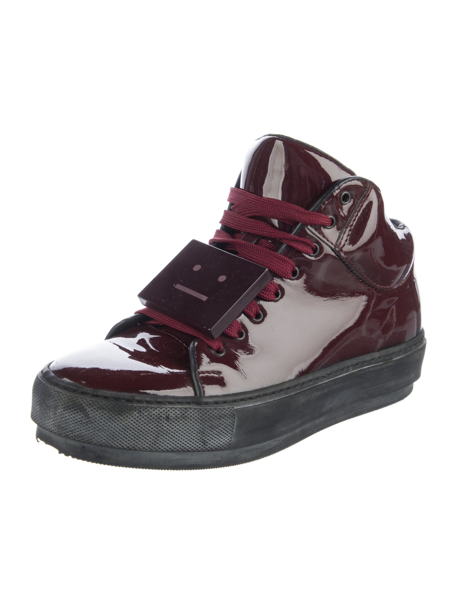Acne Studios Patent Leather Printed Sneakers