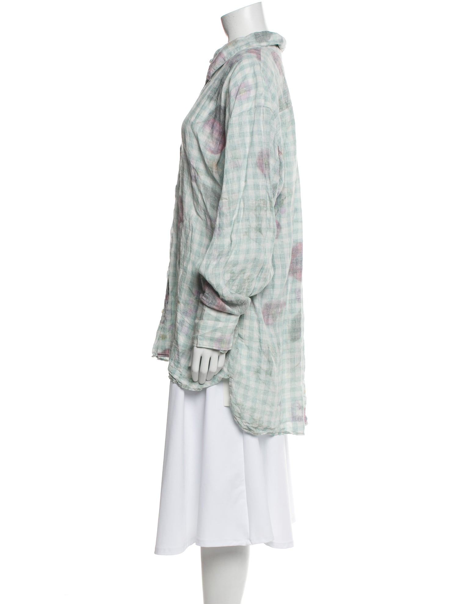 Acne Studios Linen Plaid Print Tunic