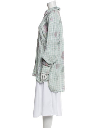 Acne Studios Linen Plaid Print Tunic
