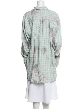 Acne Studios Linen Plaid Print Tunic