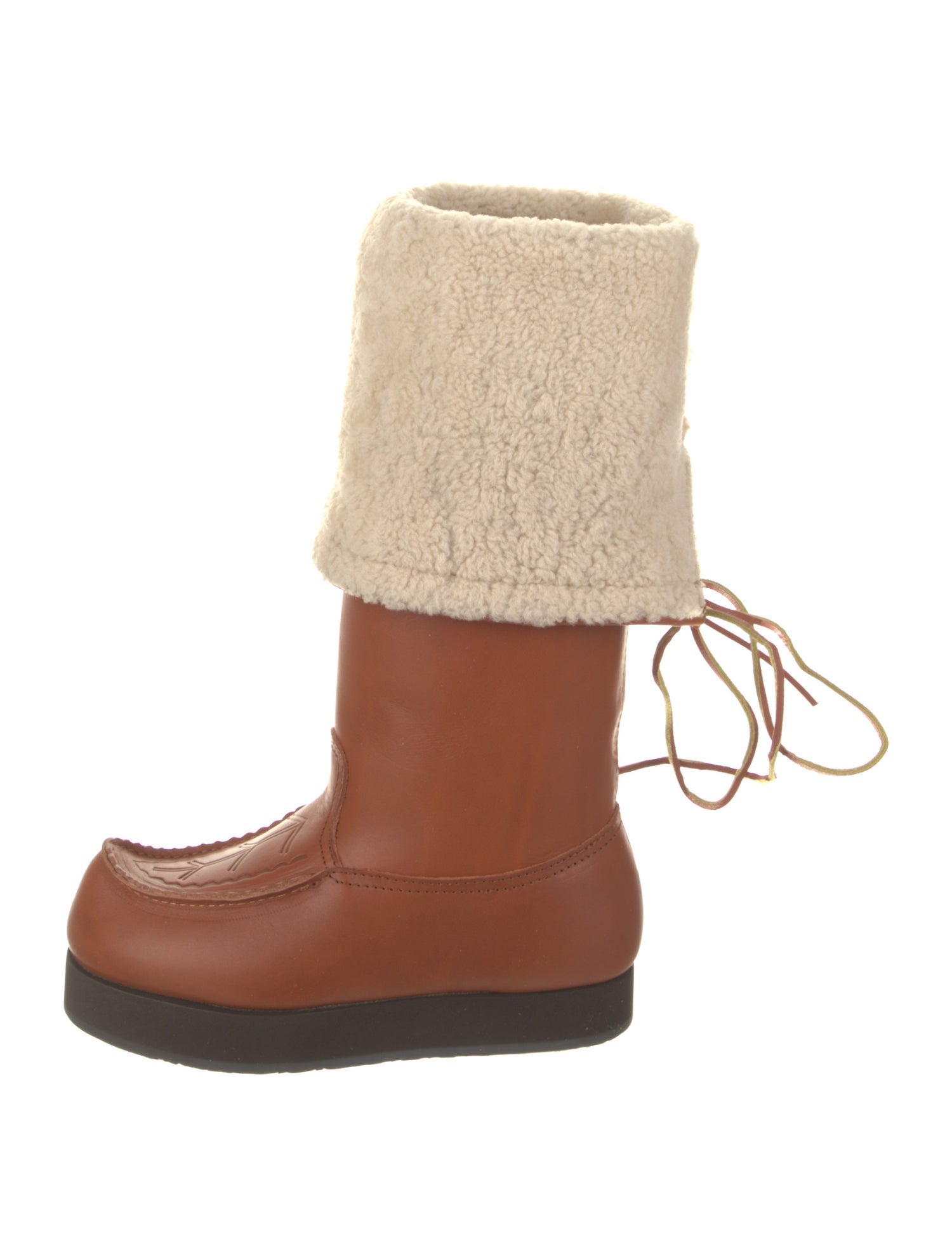 Acne Studios Leather Printed Lace-Up Boots