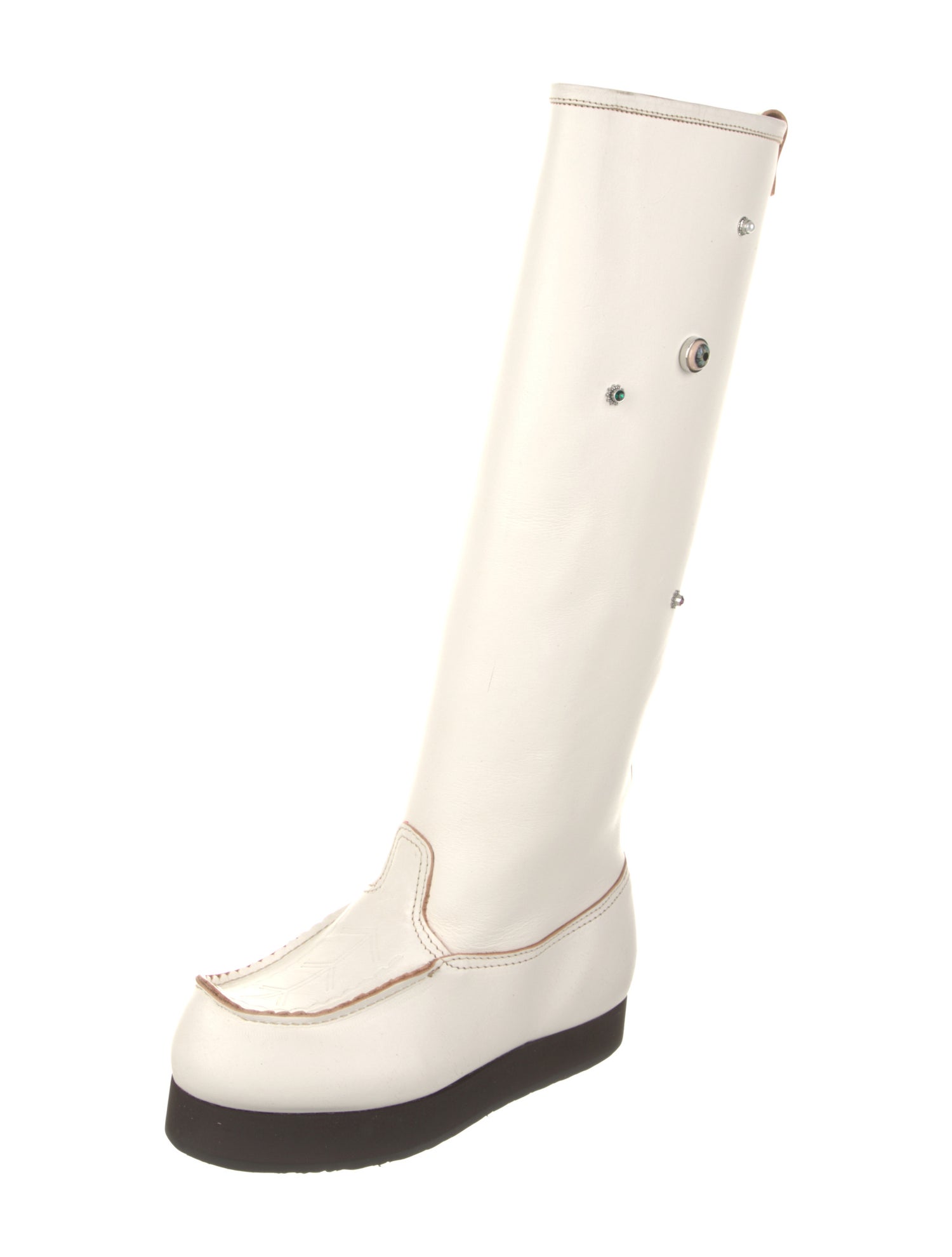 Acne Studios Leather Studded Accents Riding Boots