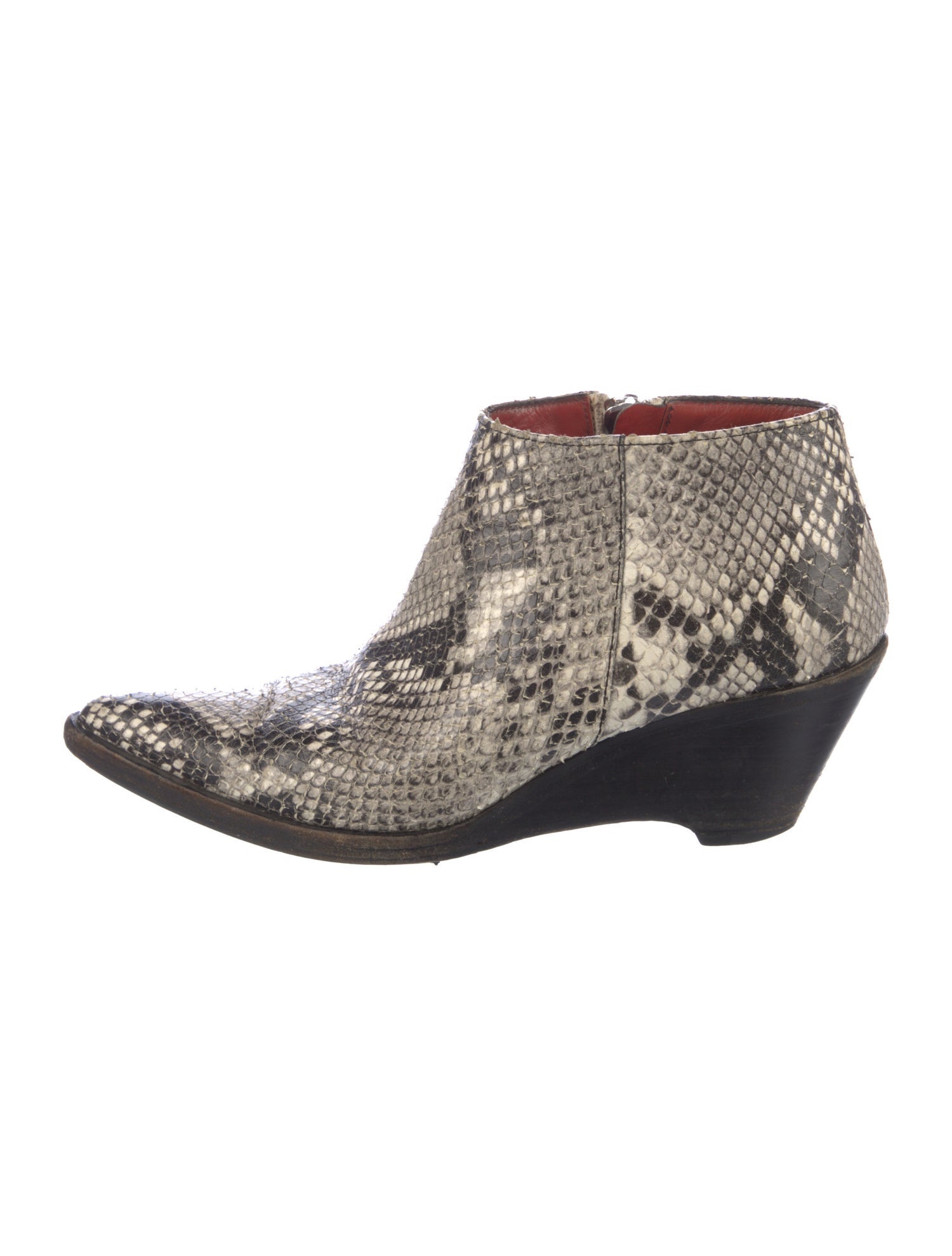 Acne Studios Embossed Leather Animal Print Western Boots