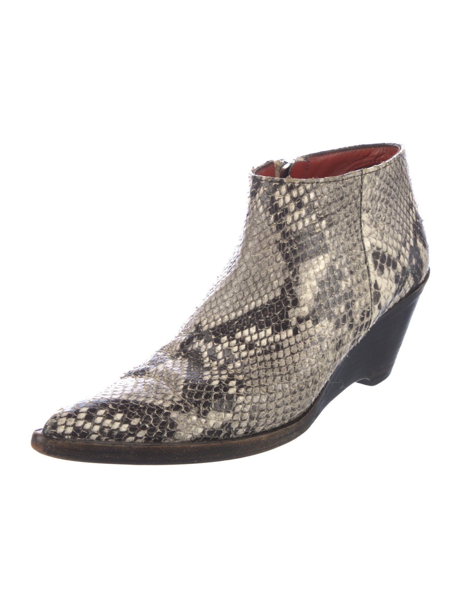 Acne Studios Embossed Leather Animal Print Western Boots