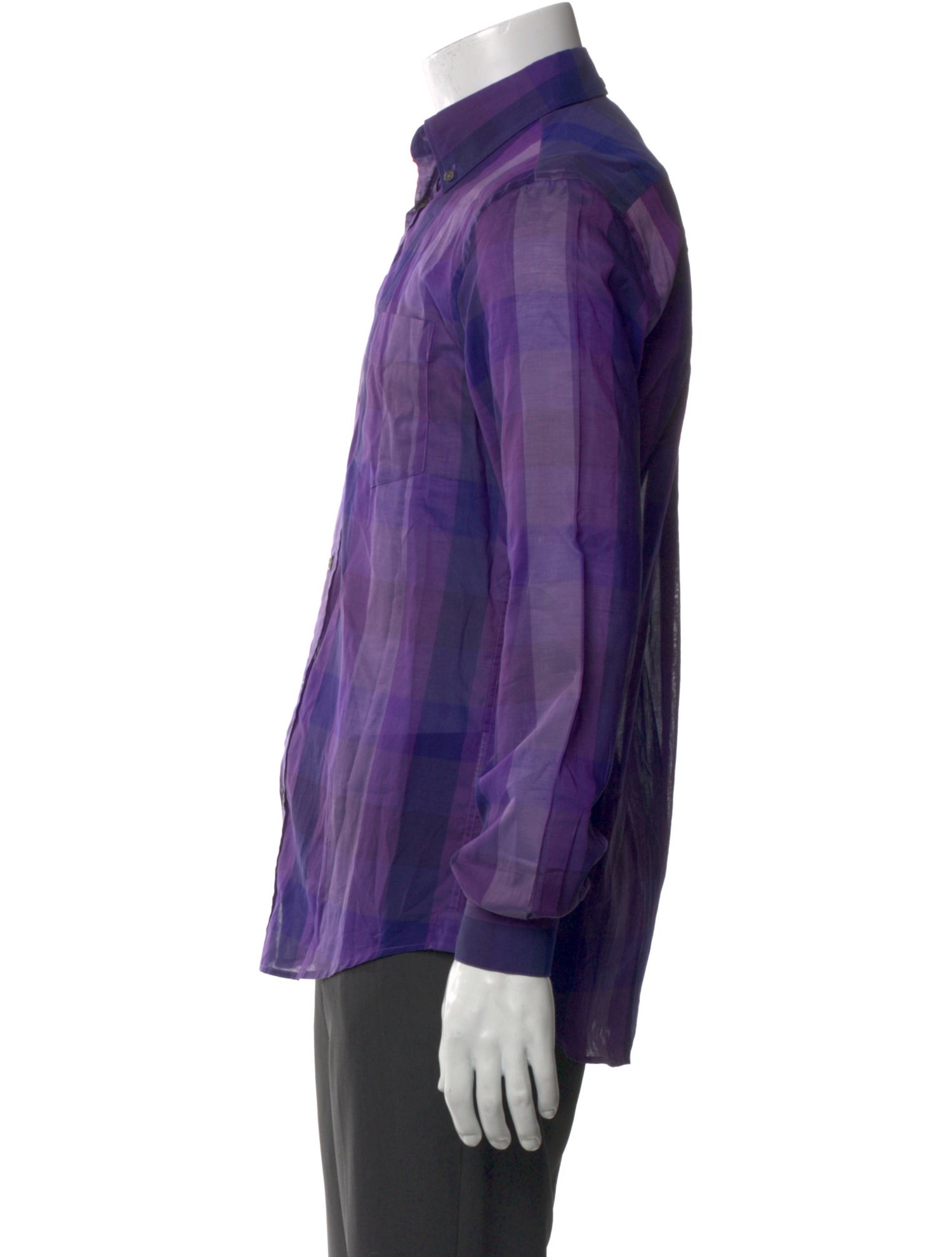 Acne Studios Plaid Print Long Sleeve Shirt