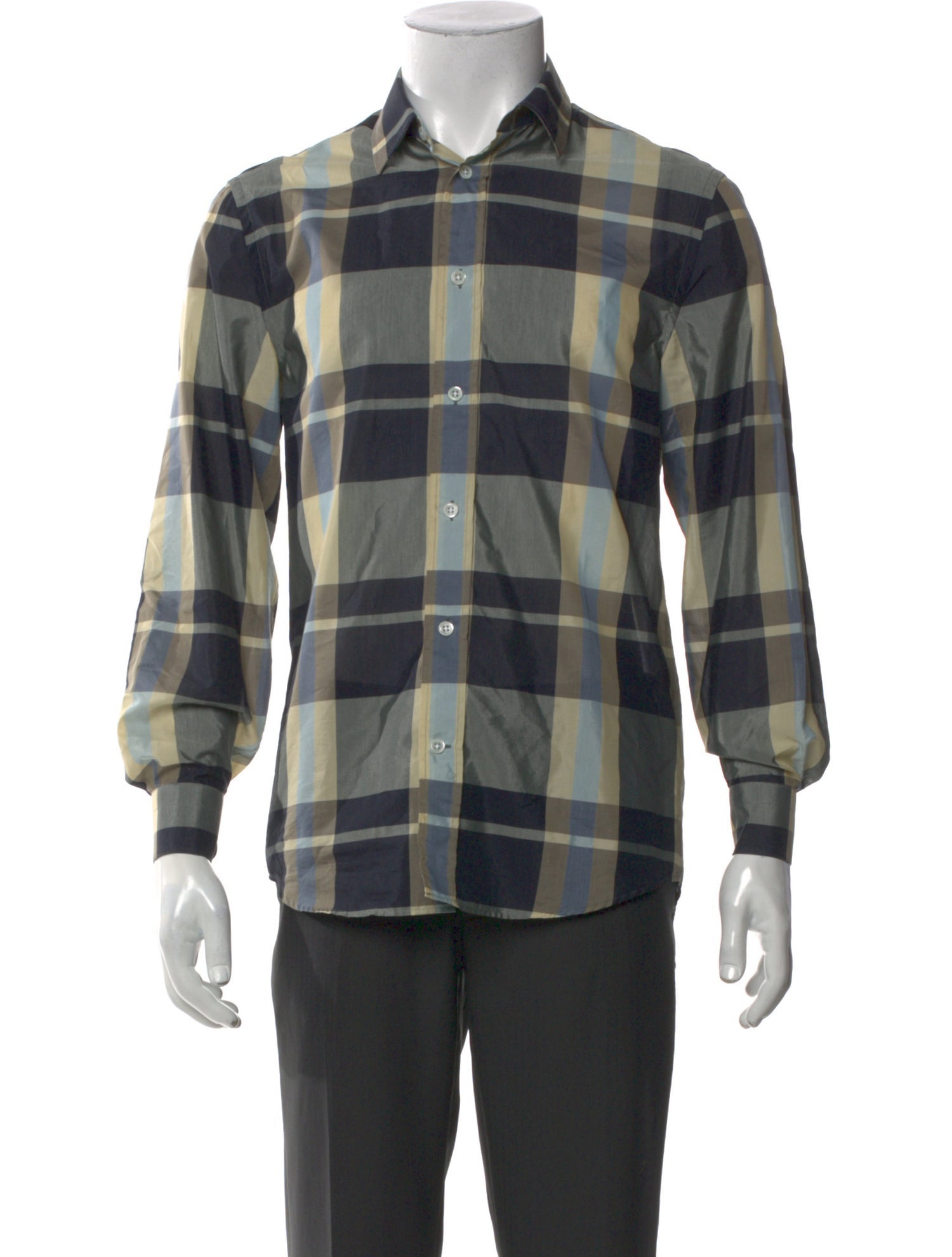 Acne Studios Plaid Print Collar Polo Shirt
