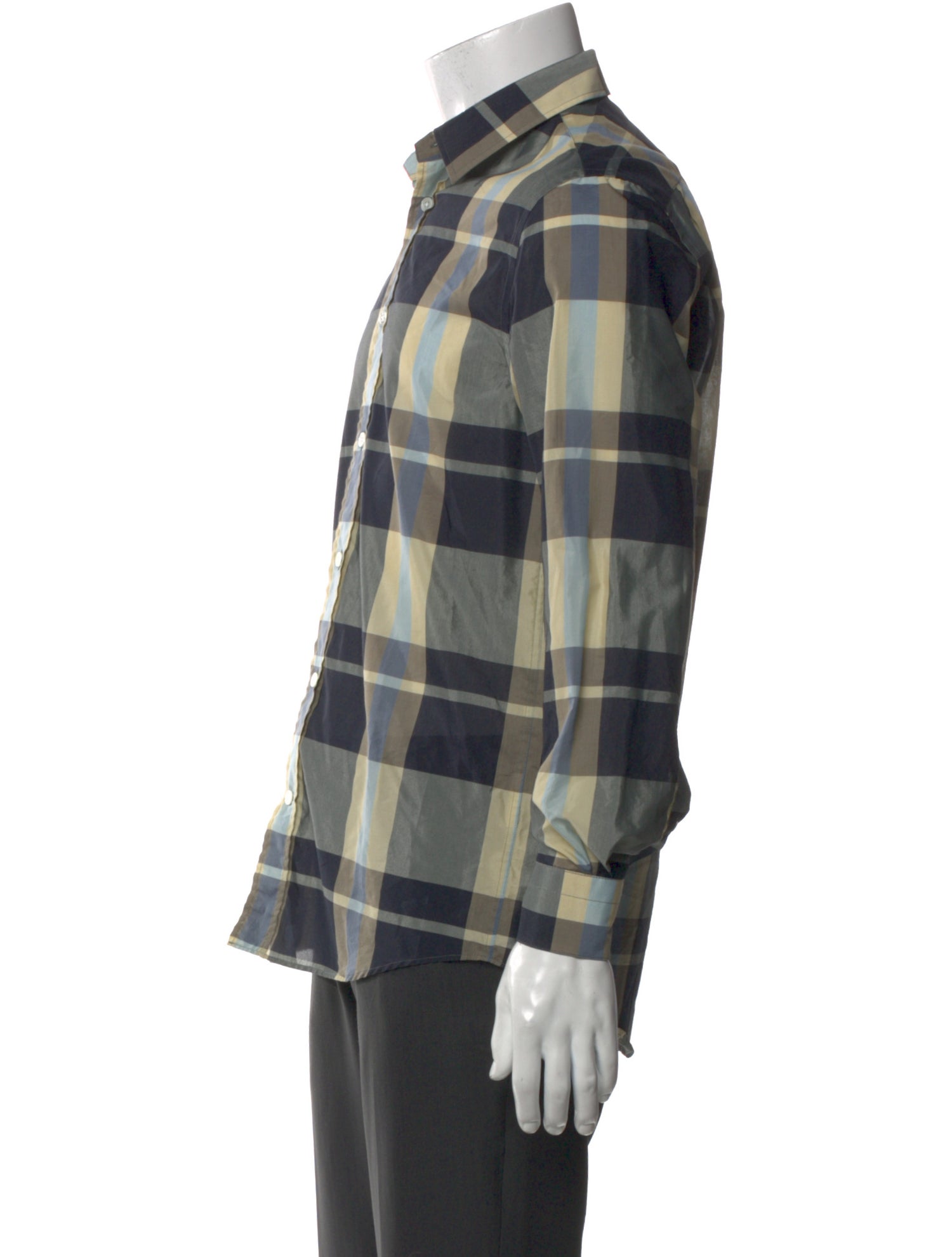 Acne Studios Plaid Print Collar Polo Shirt