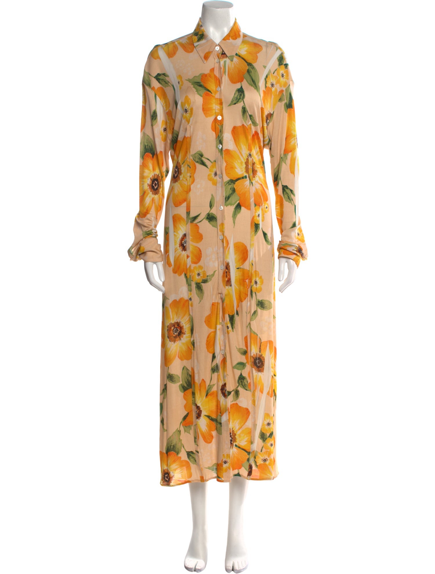 Acne Studios Floral Print Long Dress