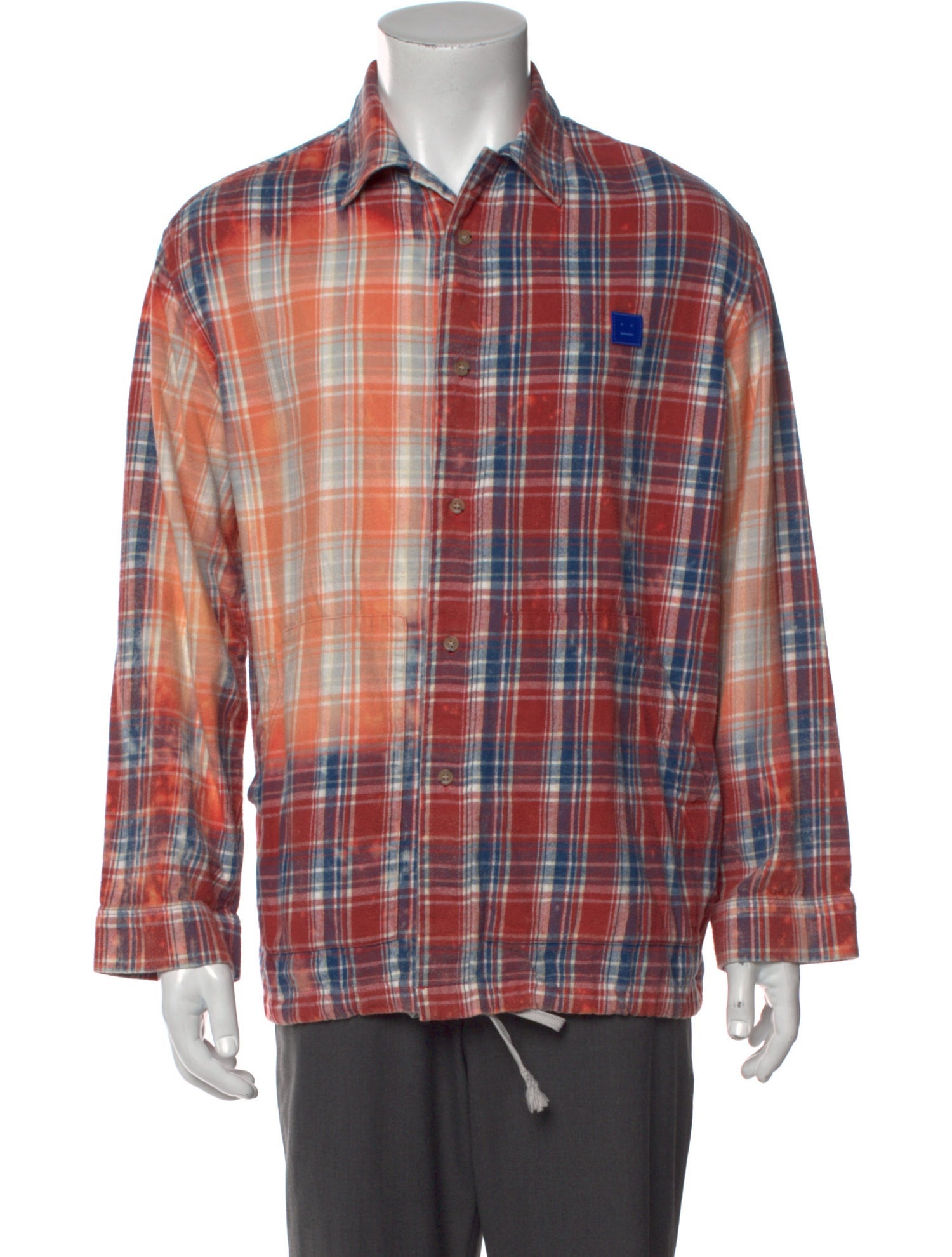 Acne Studios Plaid Print Long Sleeve Shirt
