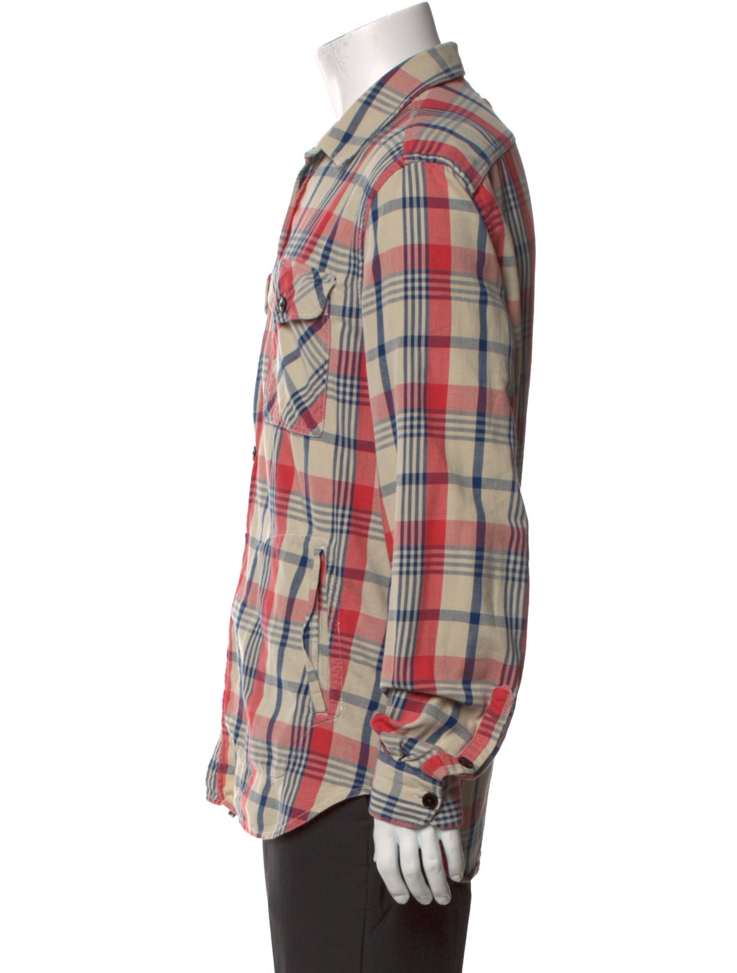 Acne Studios Plaid Print Long Sleeve Western Shirt