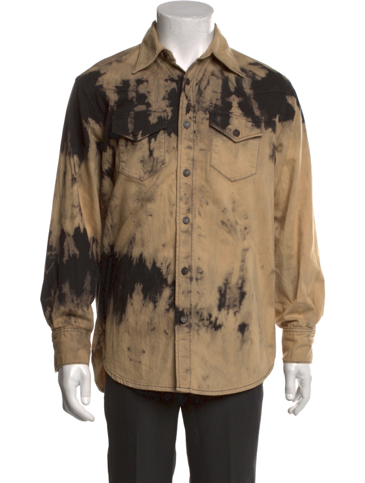 Acne Studios Tie-Dye Print Long Sleeve Shirt