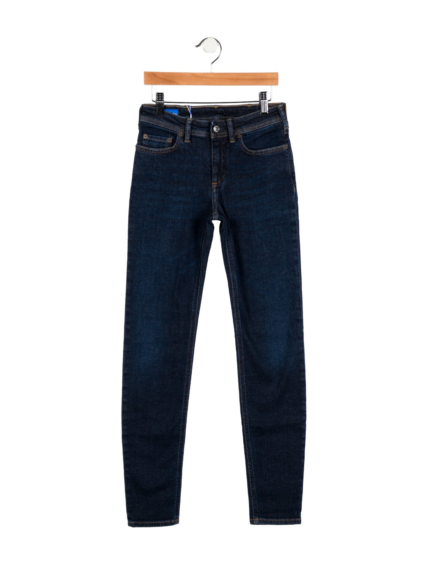 Acne Studios Blå Konst Mid-Rise Skinny Leg Jeans