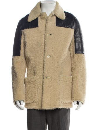 Acne Studios Shearling Colorblock Pattern Jacket