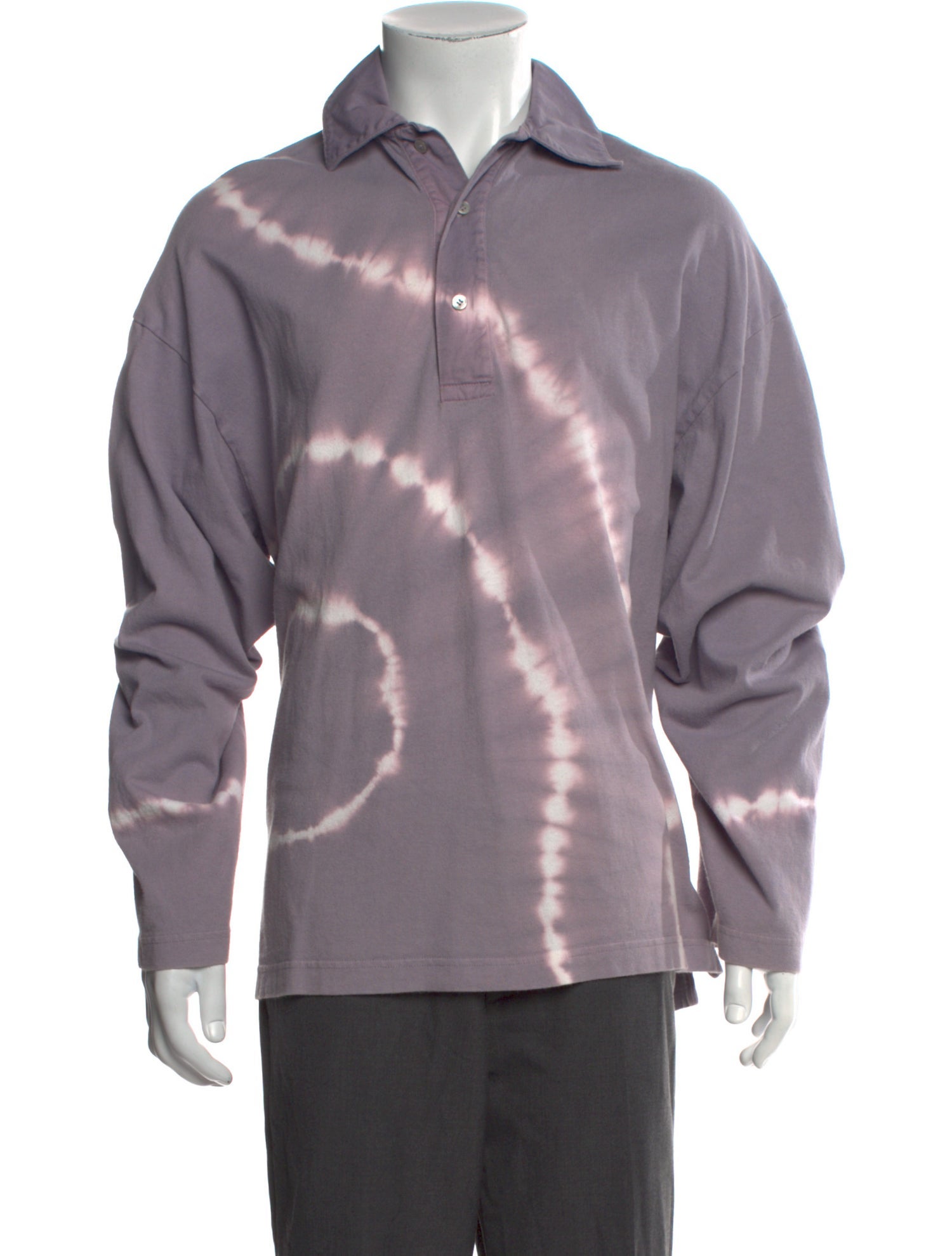 Acne Studios Tie-Dye Print Collar Polo Shirt