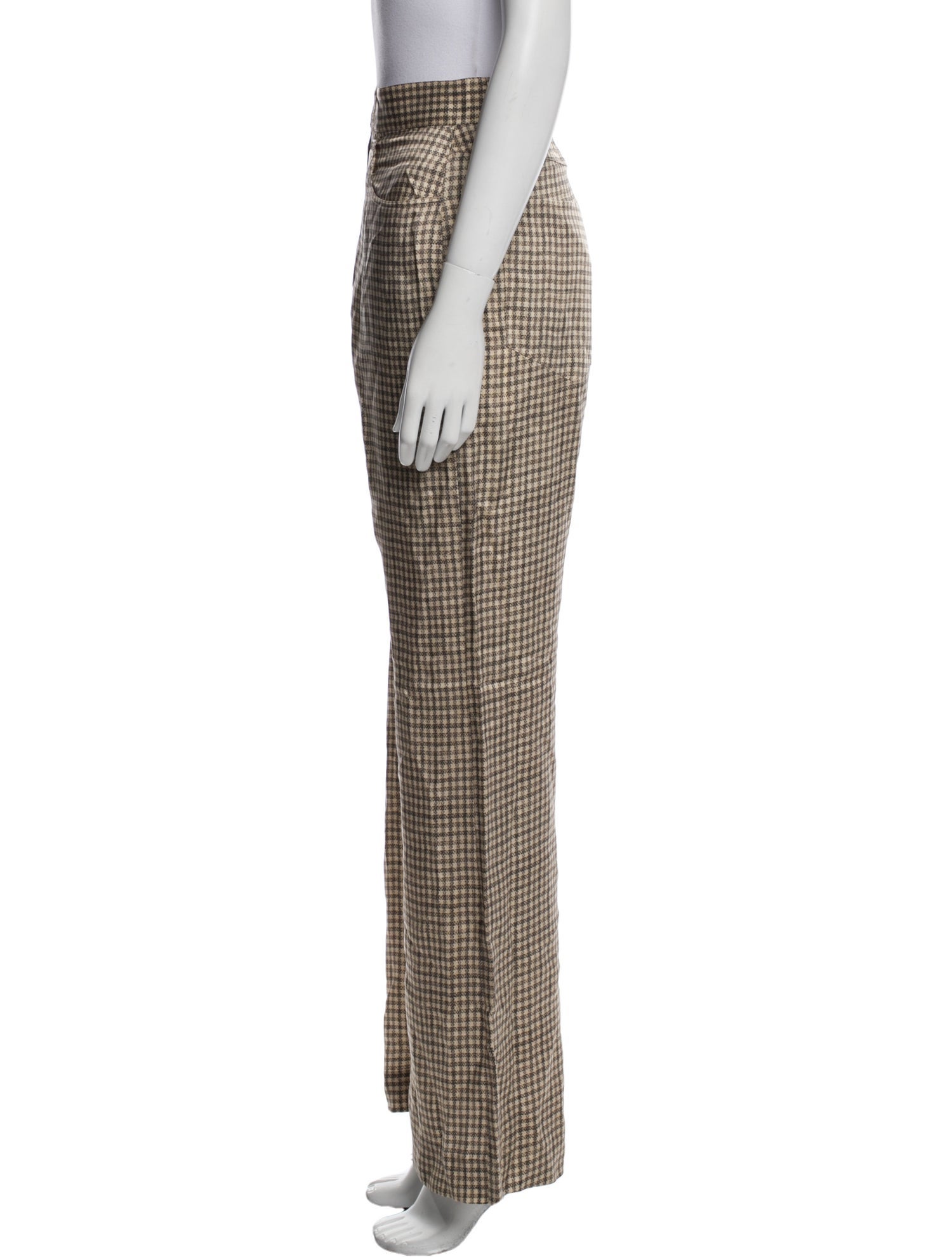 Acne Studios Plaid Print Wide Leg Pants