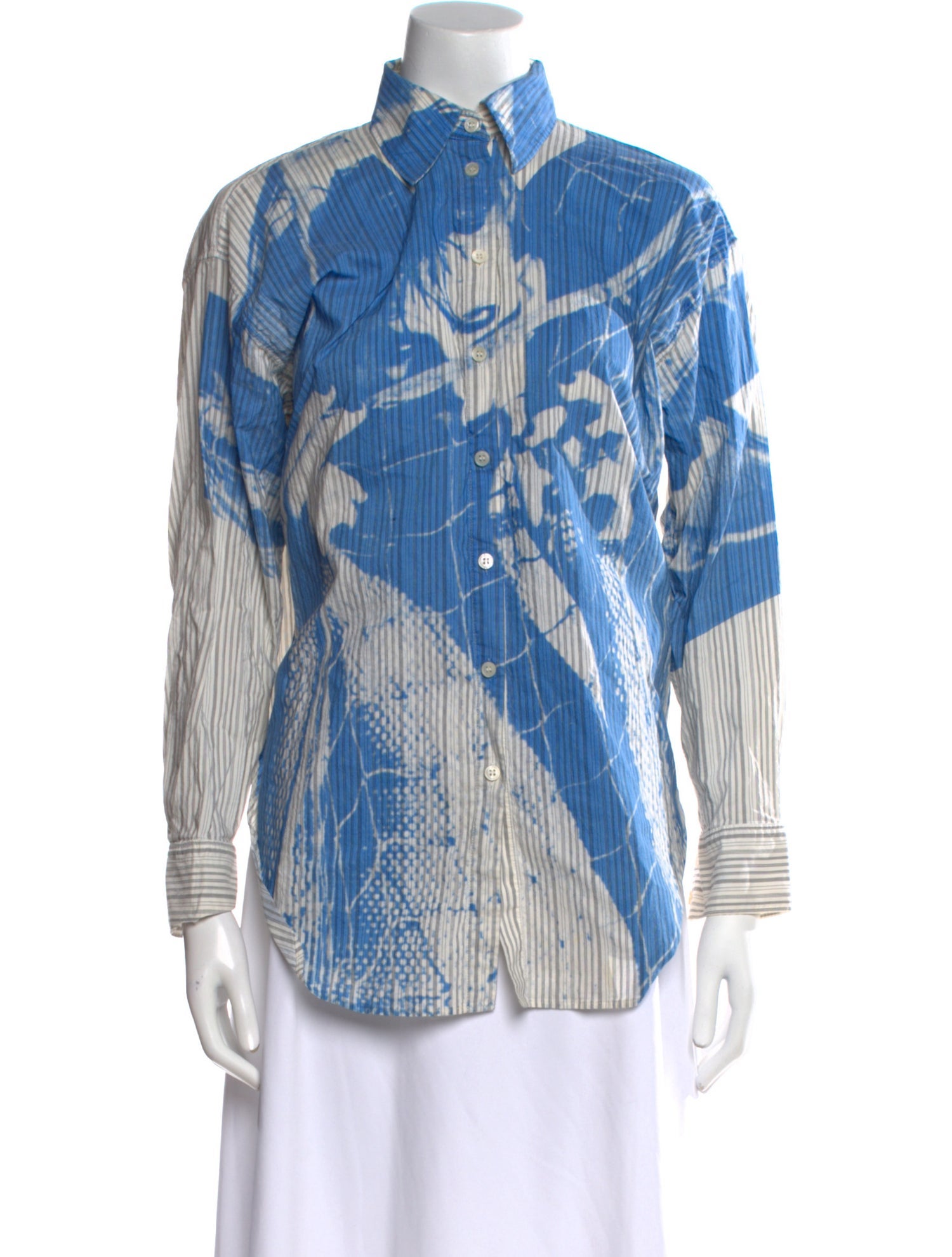 Acne Studios Printed Long Sleeve Button-Up Top