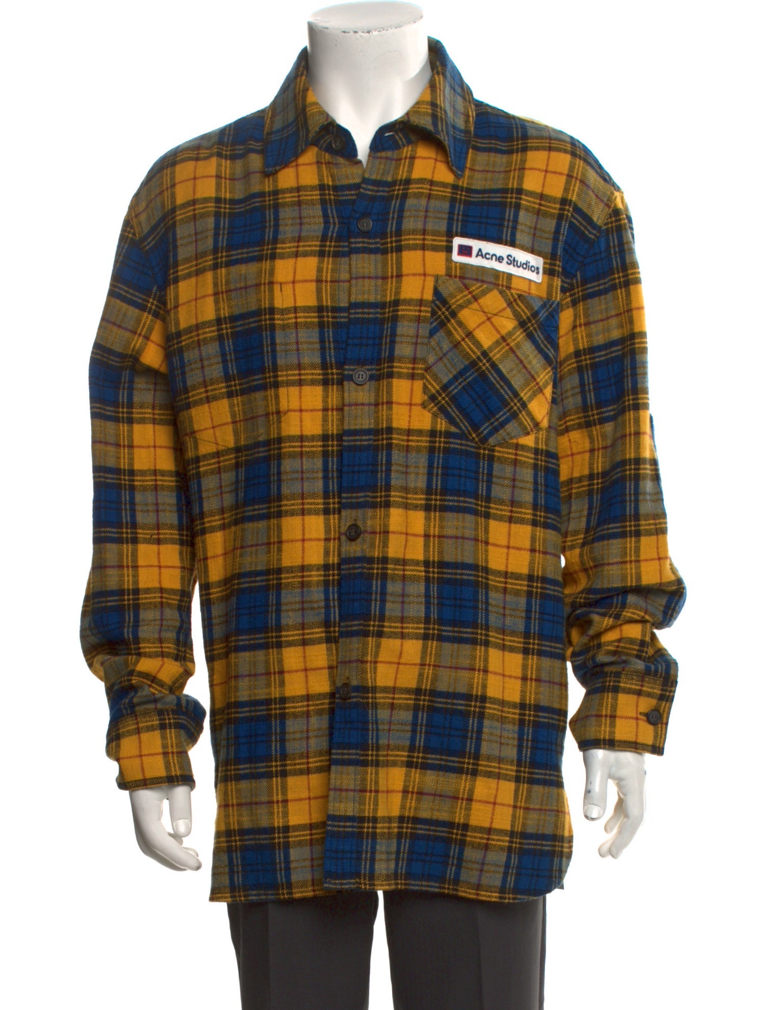 Acne Studios Plaid Print Long Sleeve Shirt