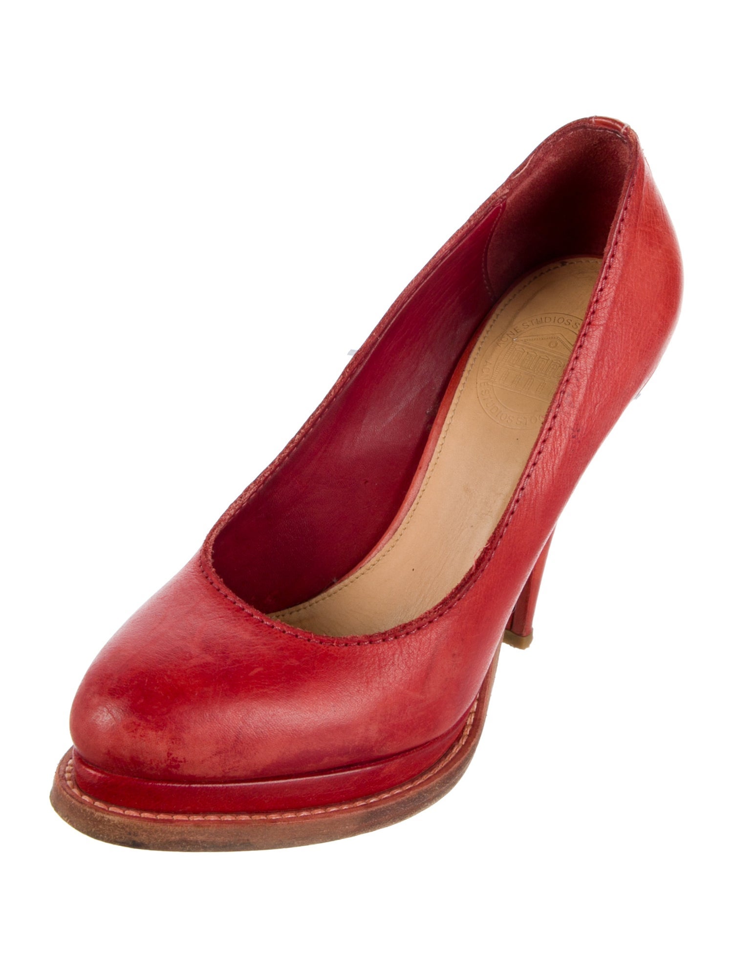 Acne Studios Leather Colorblock Pattern Pumps