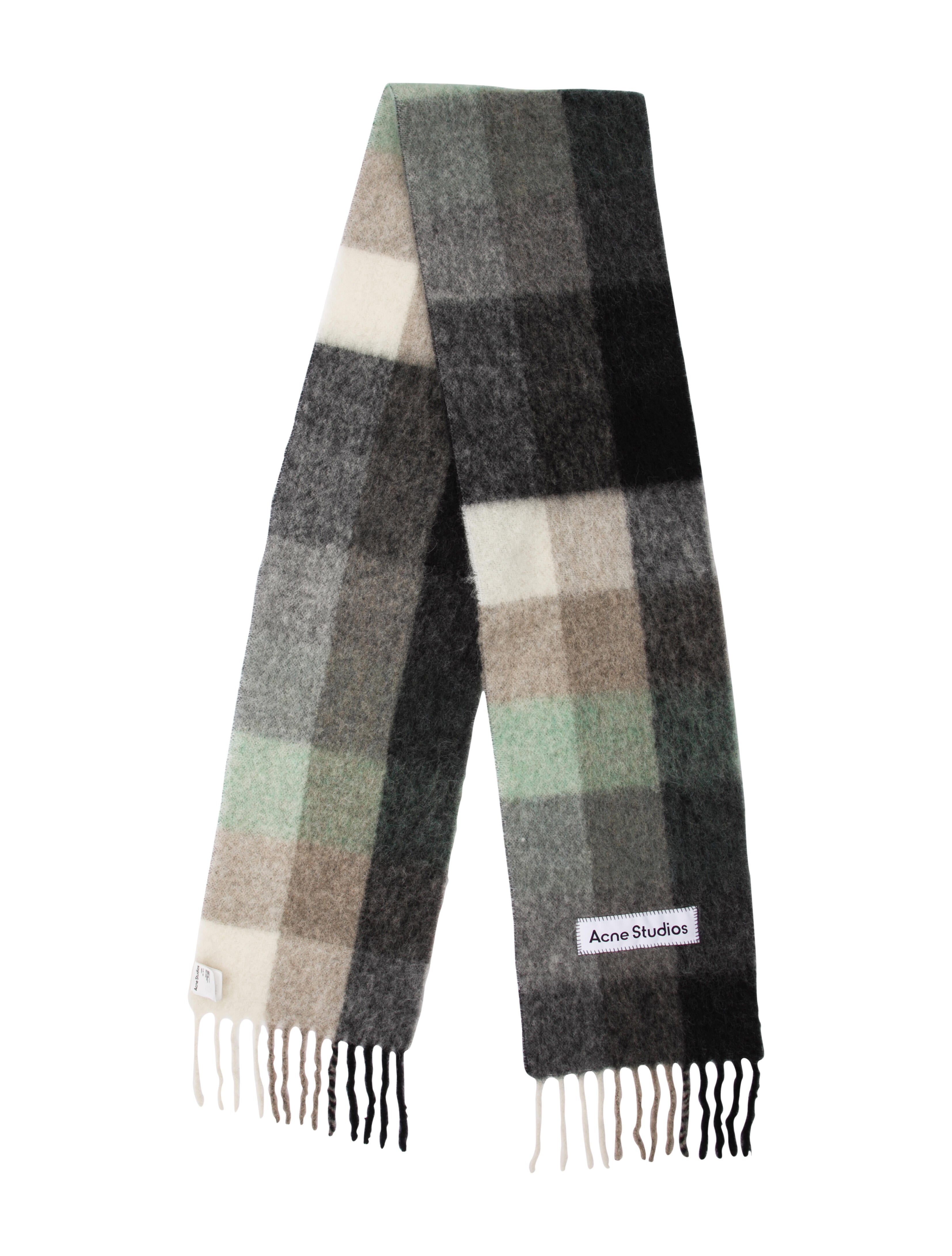 Acne Studios Alpaca Plaid Print Scarf