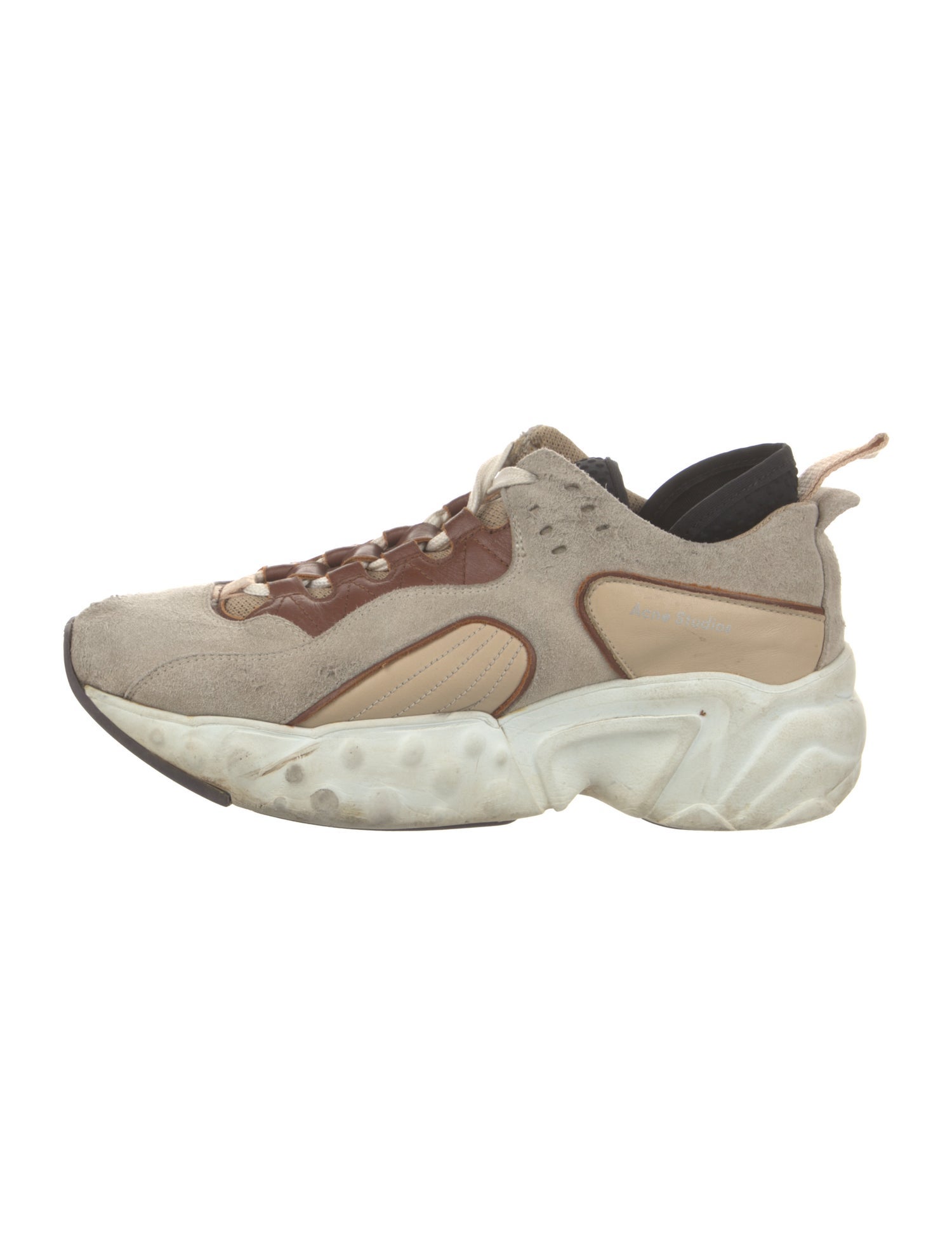 Acne Studios Suede Colorblock Pattern Chunky Sneakers