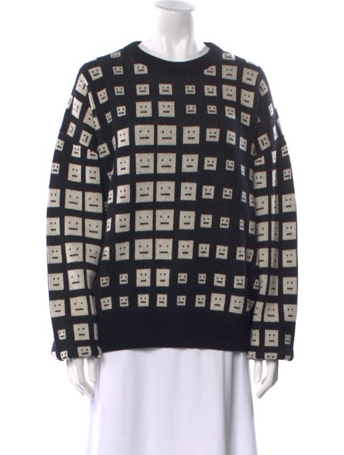 Acne Studios Plaid Print Crew Neck Sweater