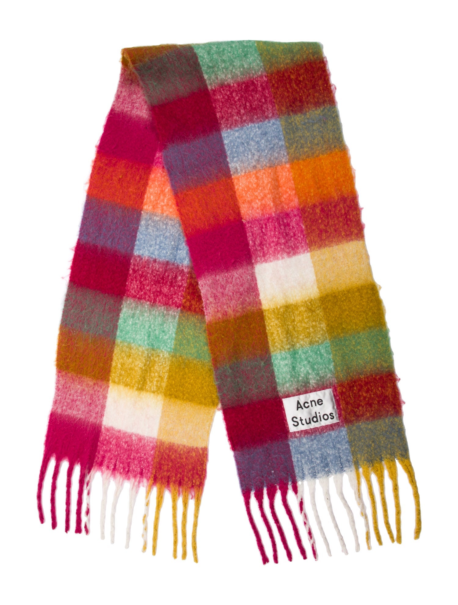 Acne Studios Wool Colorblock Pattern Scarf