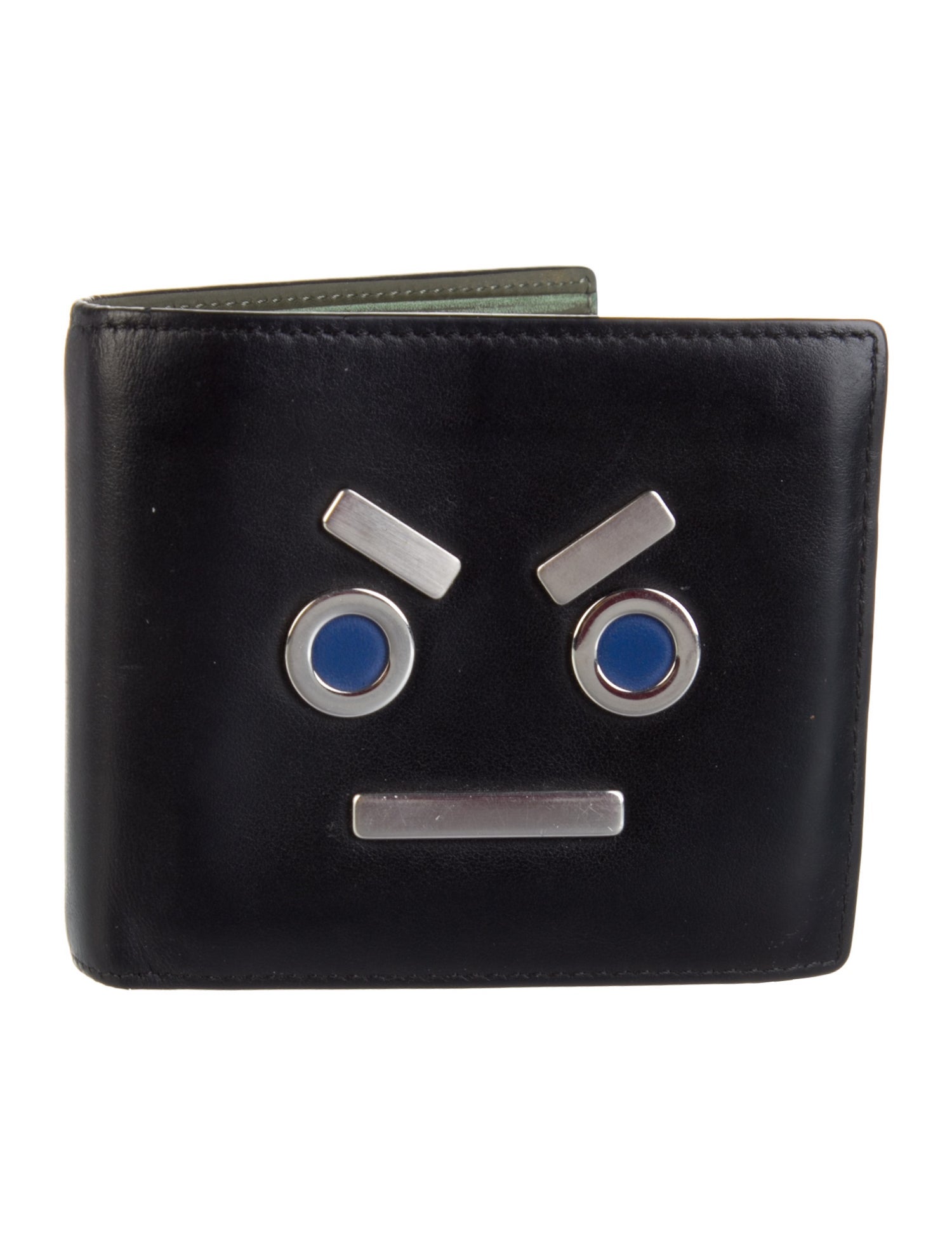 Fendi Faces Leather Compact Wallet