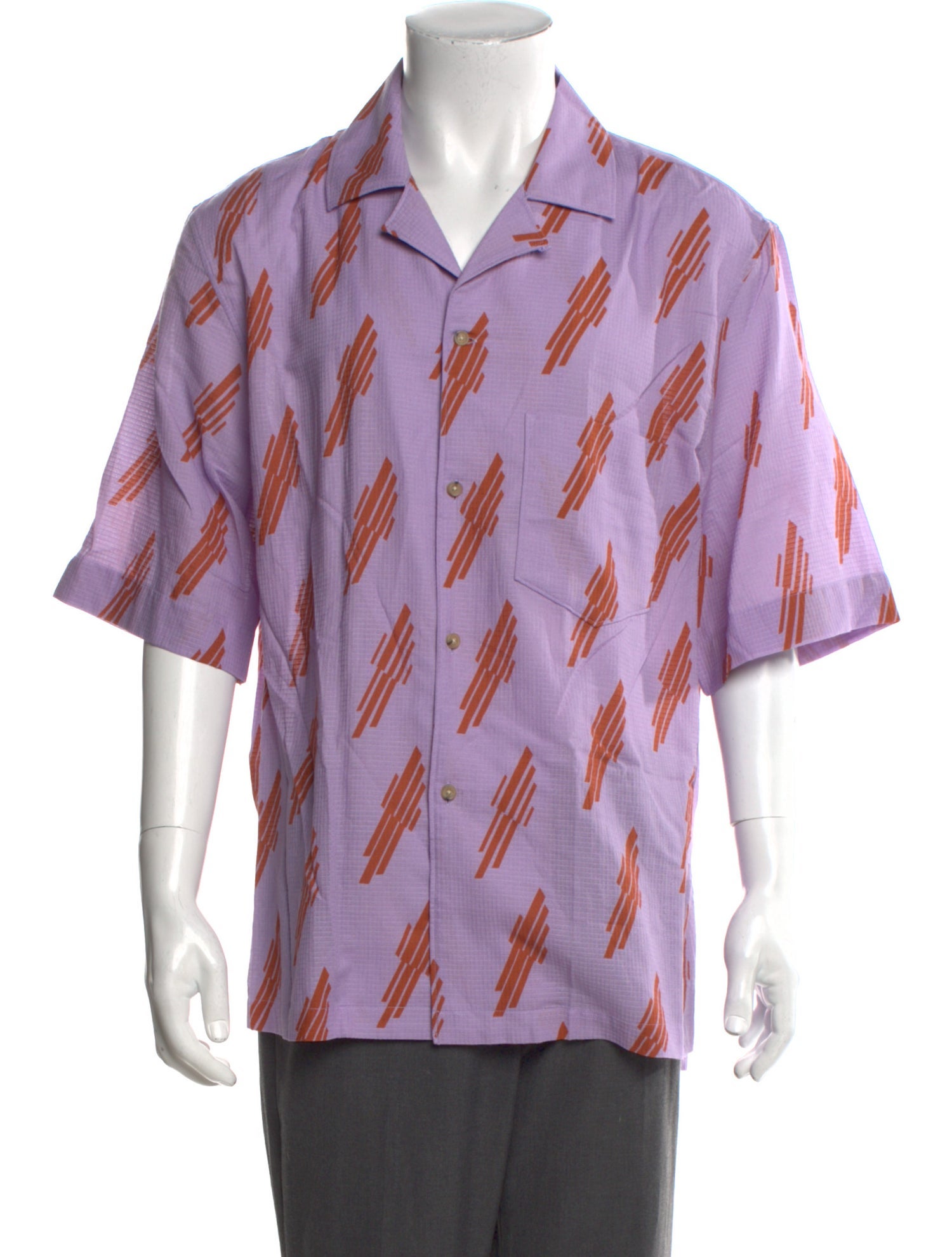 Acne Studios Striped Three-Quarter Sleeve Shirt