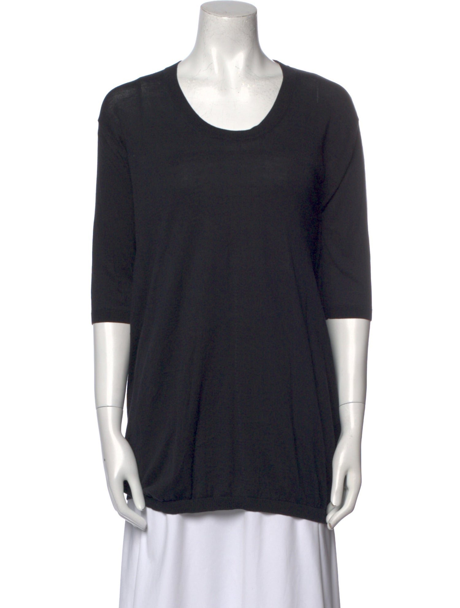 Acne Studios Scoop Neck Three-Quarter Sleeve T-Shirt