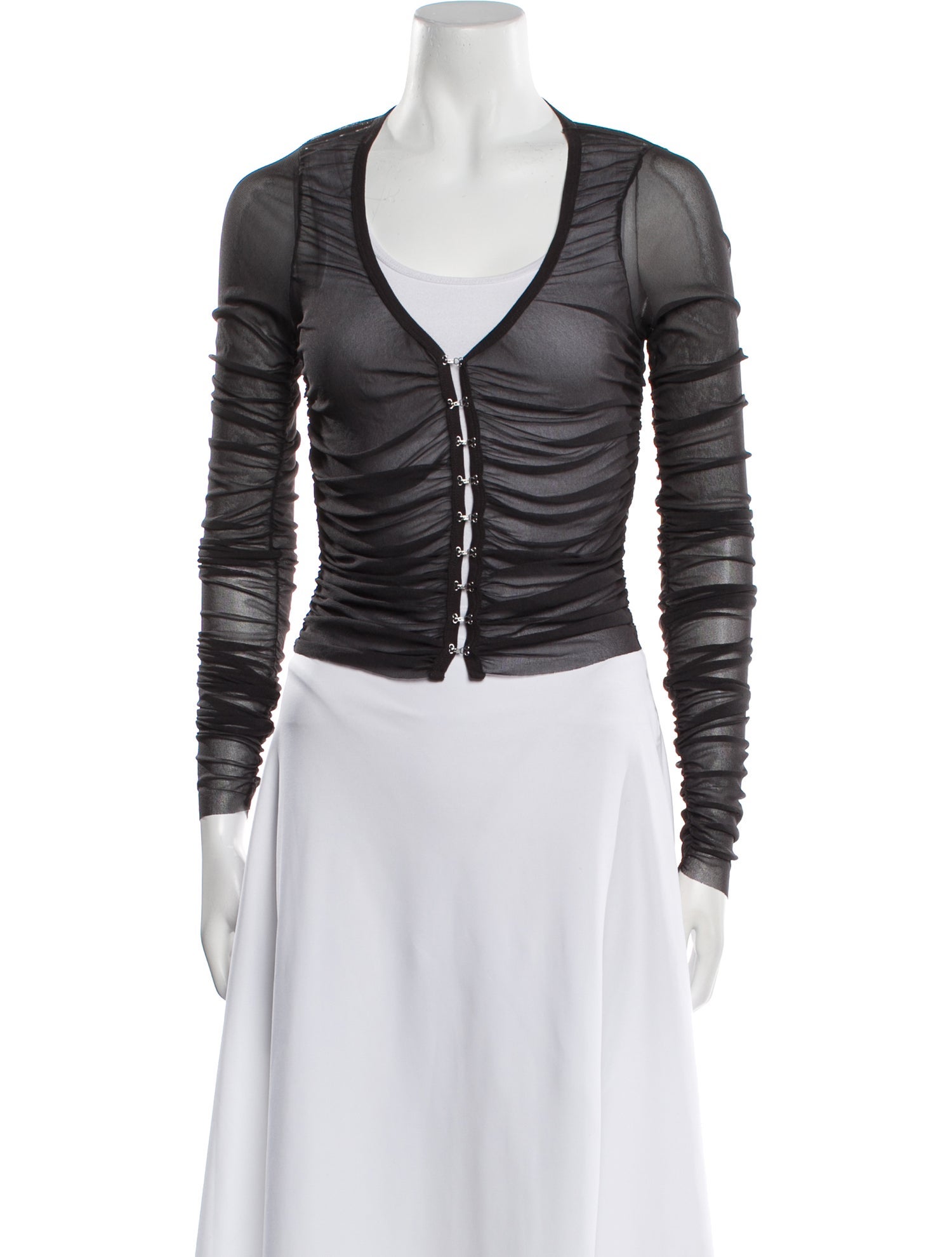 Acne Studios V-Neck Long Sleeve Crop Top