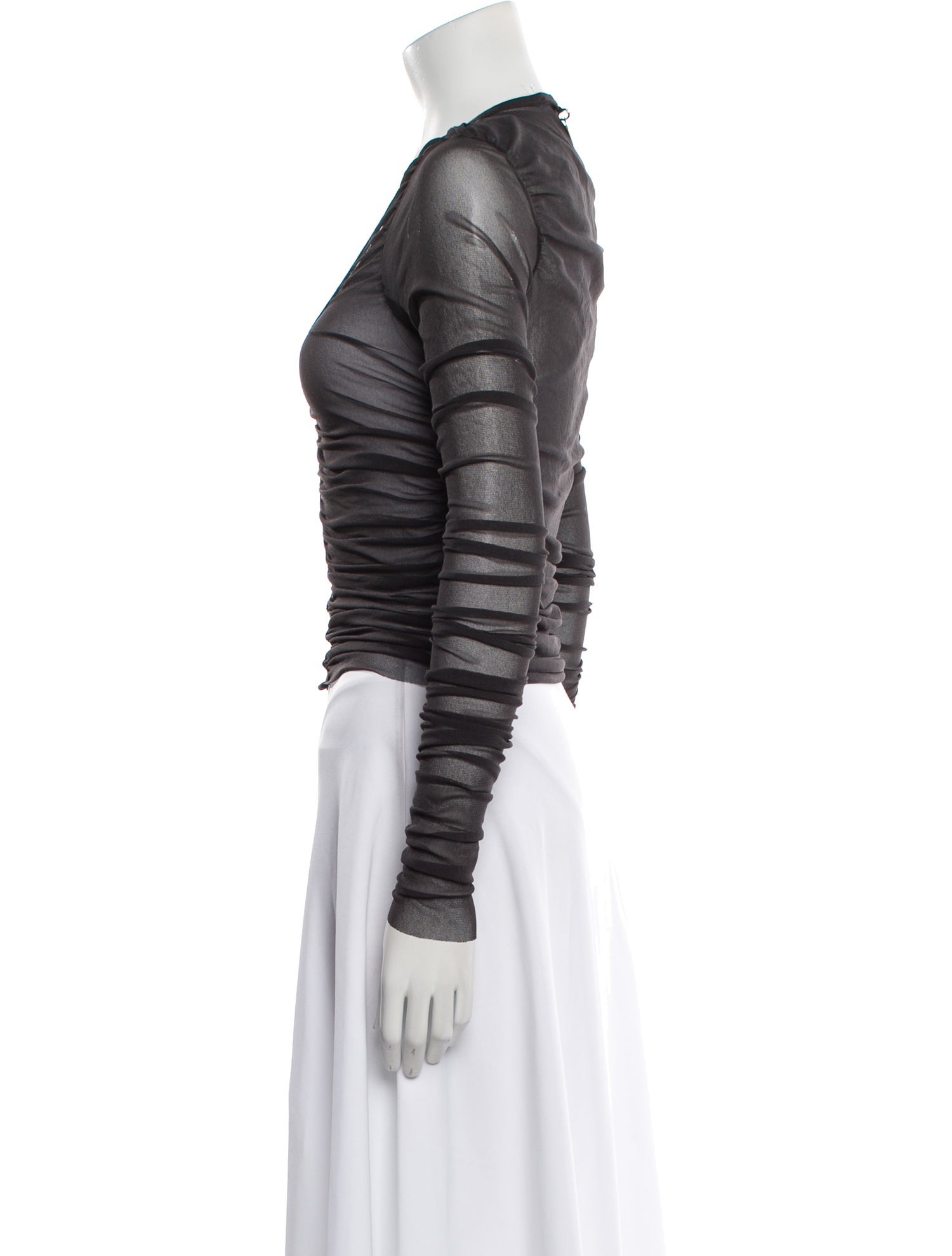 Acne Studios V-Neck Long Sleeve Crop Top