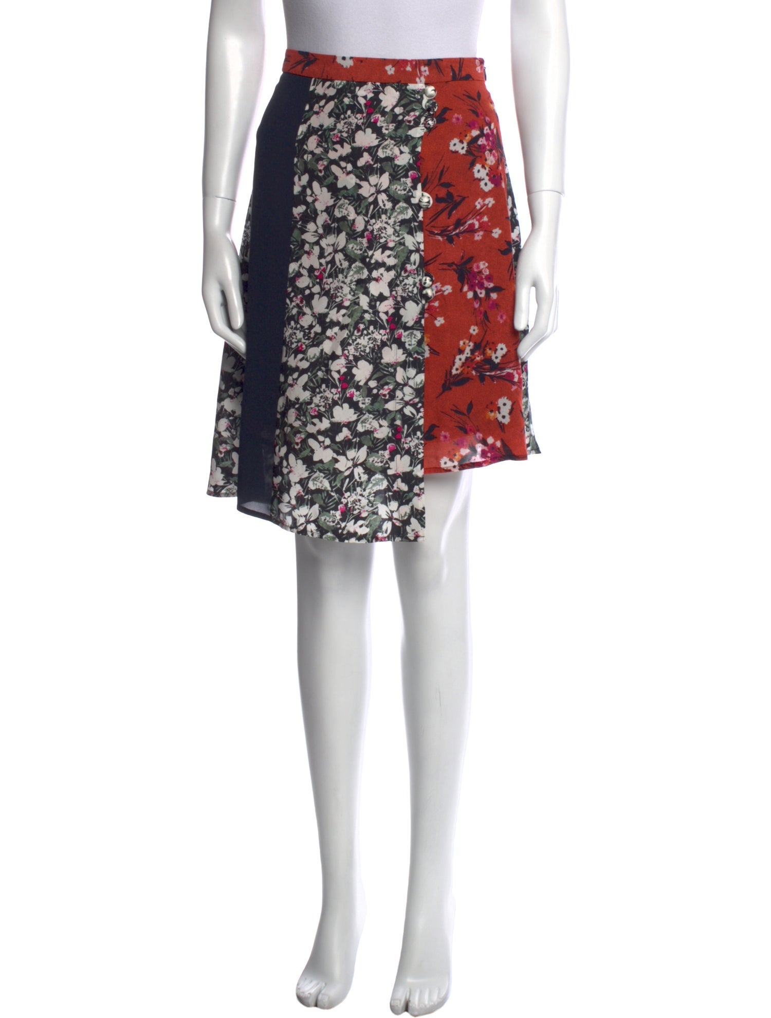 Acne Studios Floral Print Knee-Length Skirt