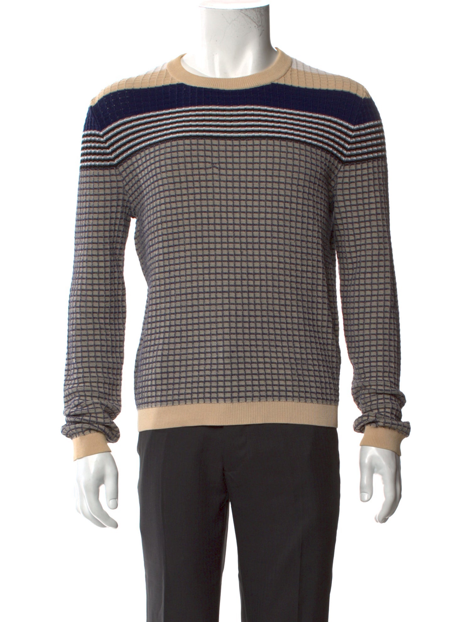 Acne Studios Plaid Print Crew Neck Pullover