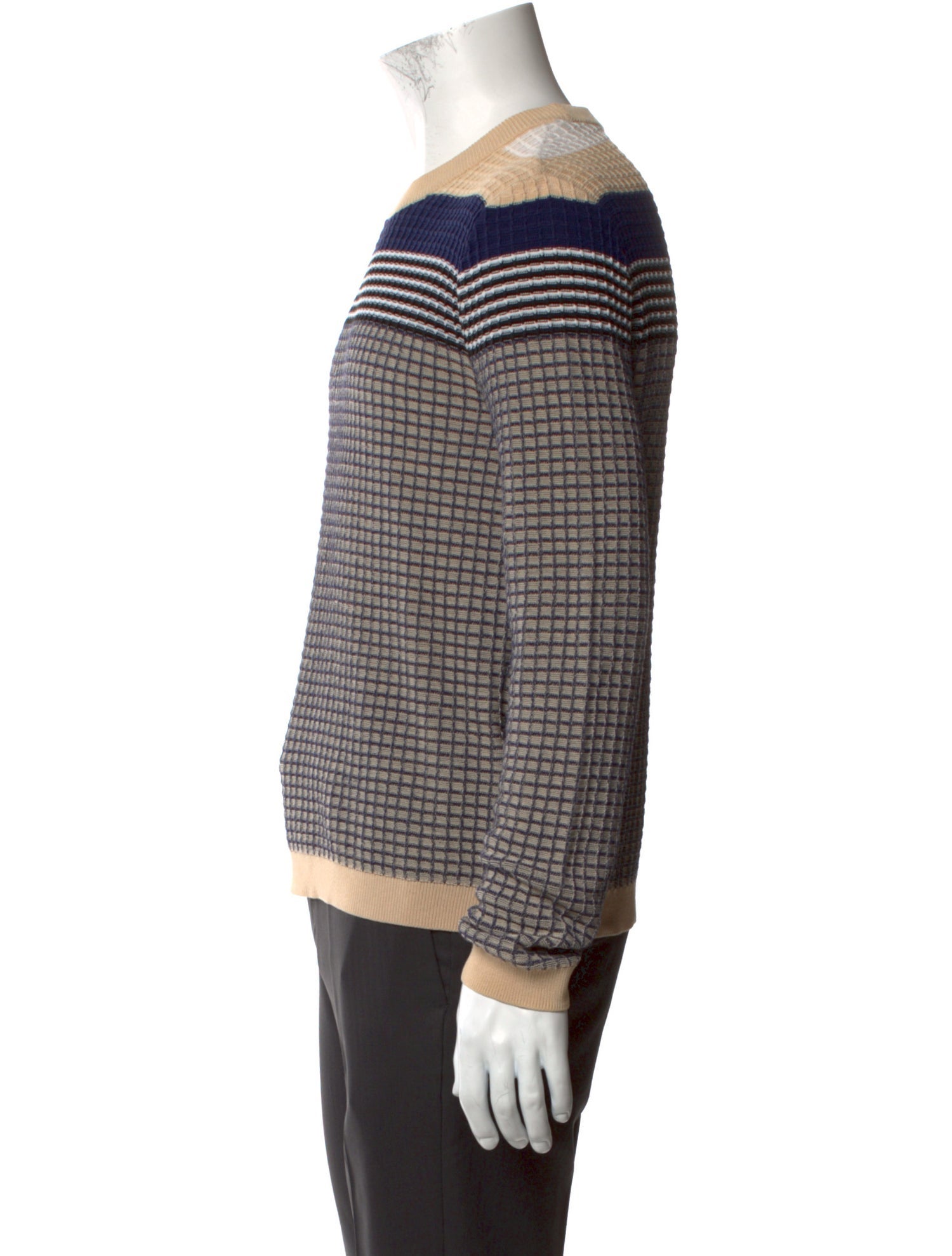 Acne Studios Plaid Print Crew Neck Pullover