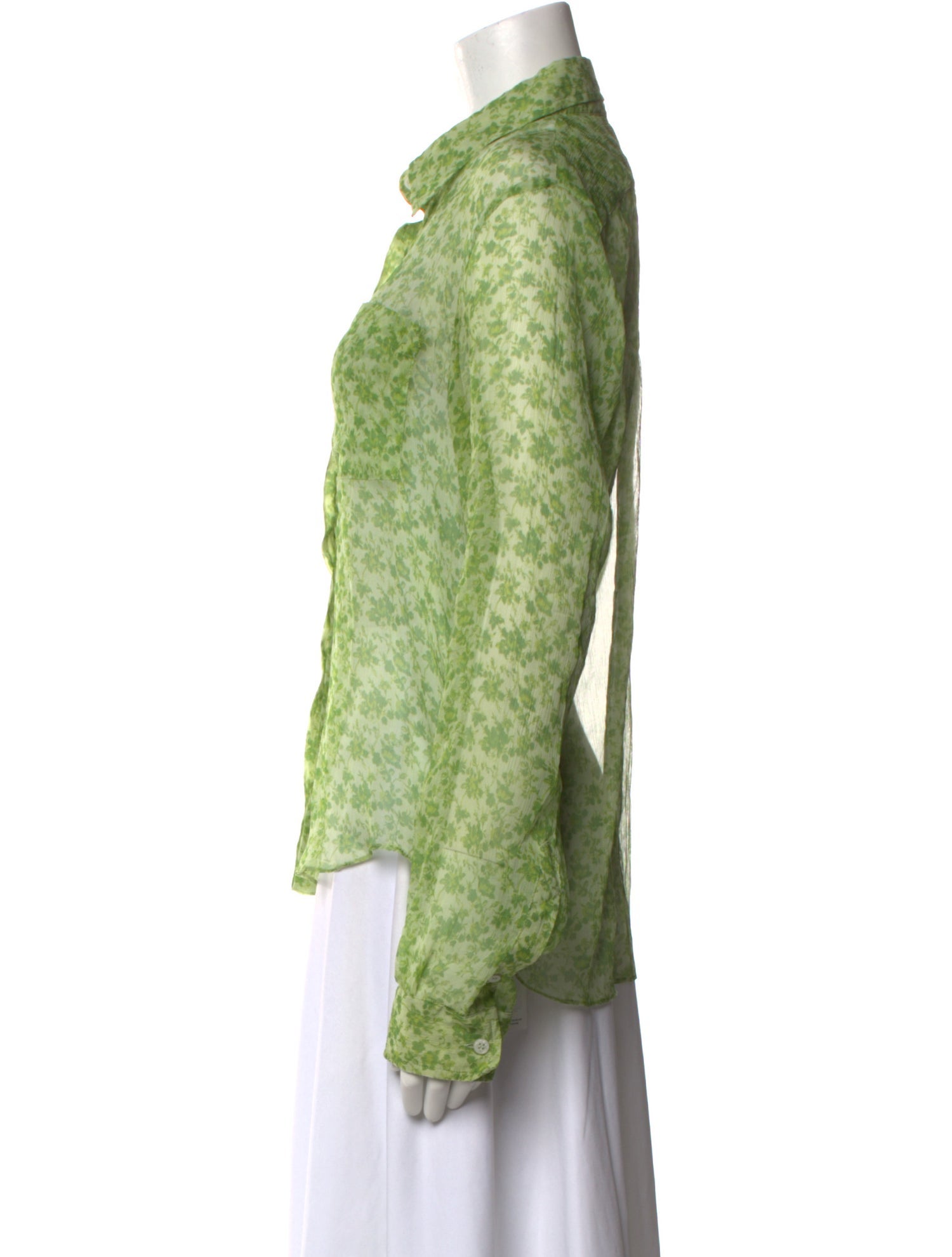 Acne Studios Silk Floral Print Button-Up Top