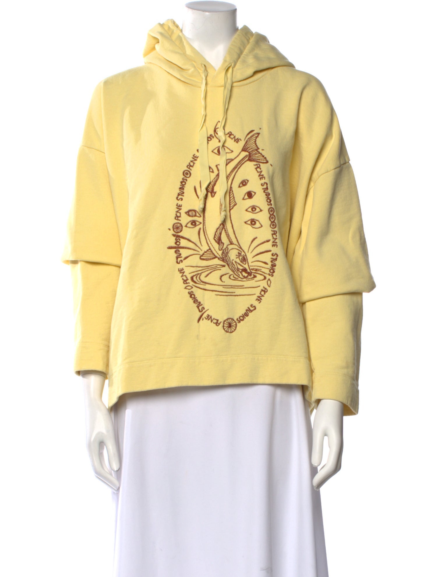 Acne Studios Graphic Print V-Neck Sweatshirt