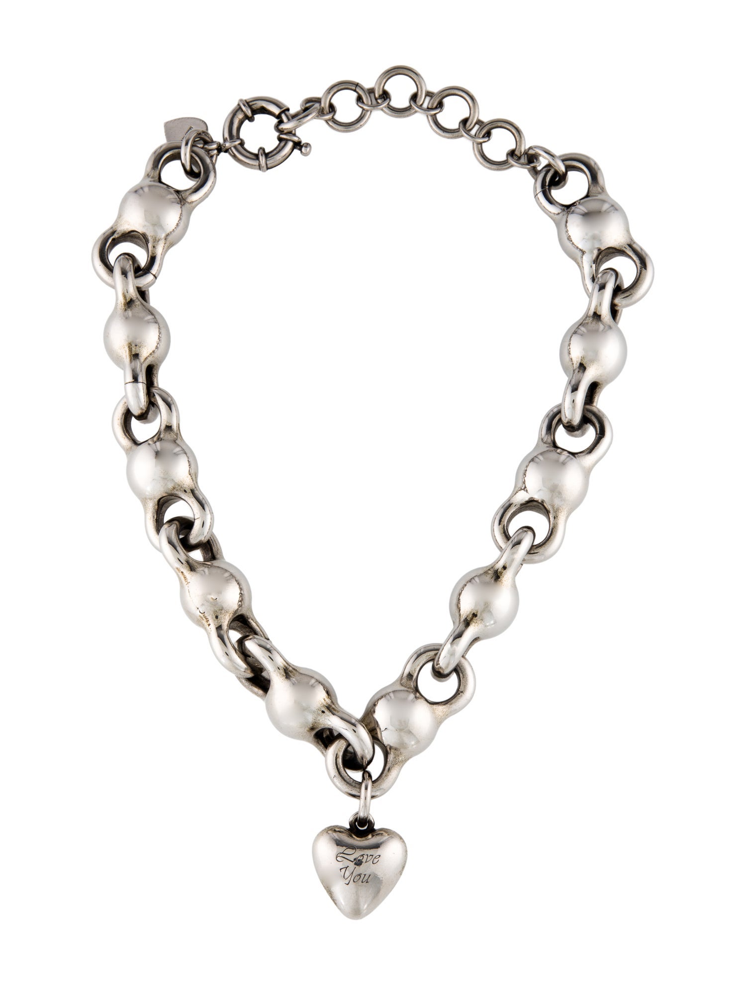 Acne Studios Heart 'Love you' Pendant Necklace