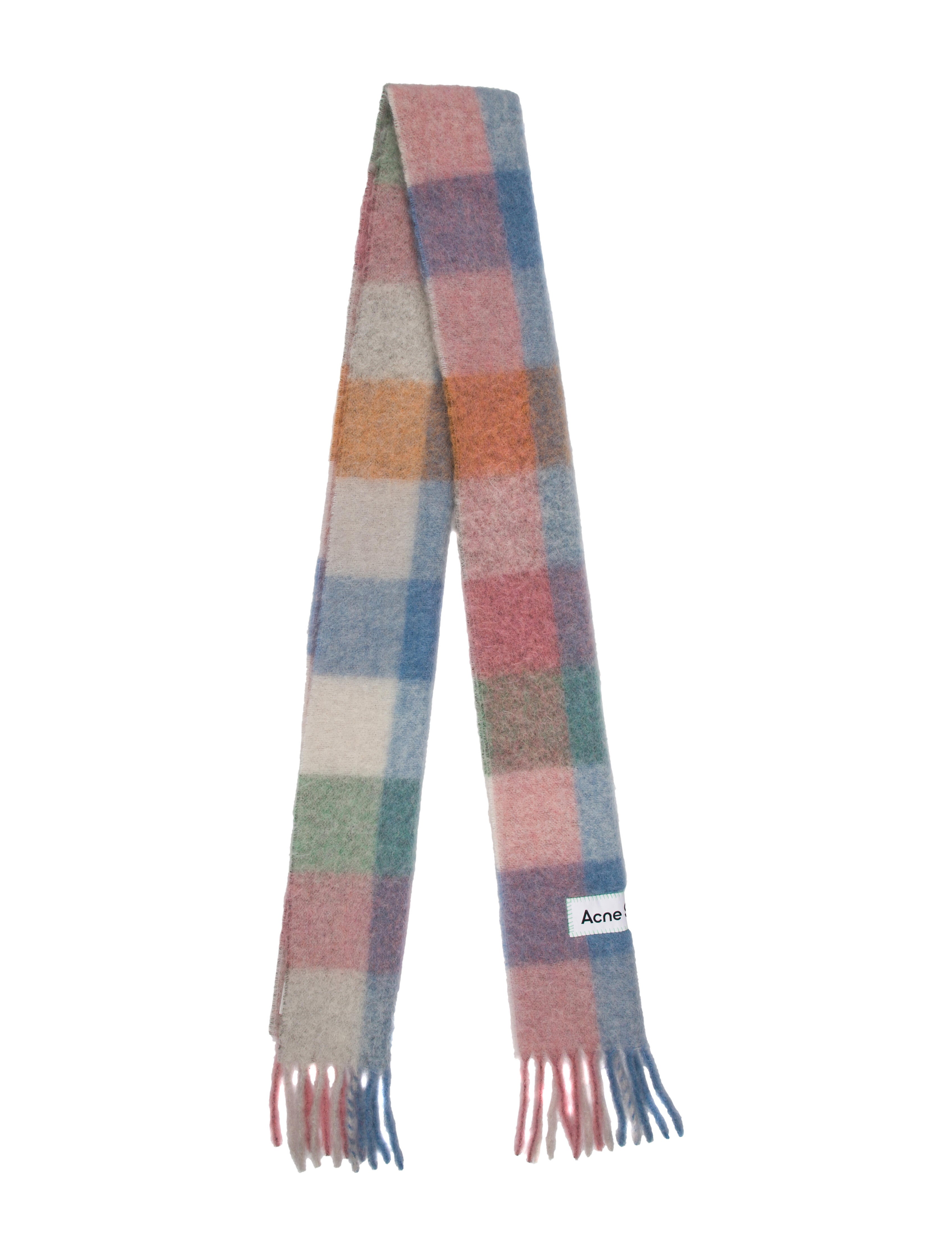 Acne Studios Alpaca Plaid Print Scarf