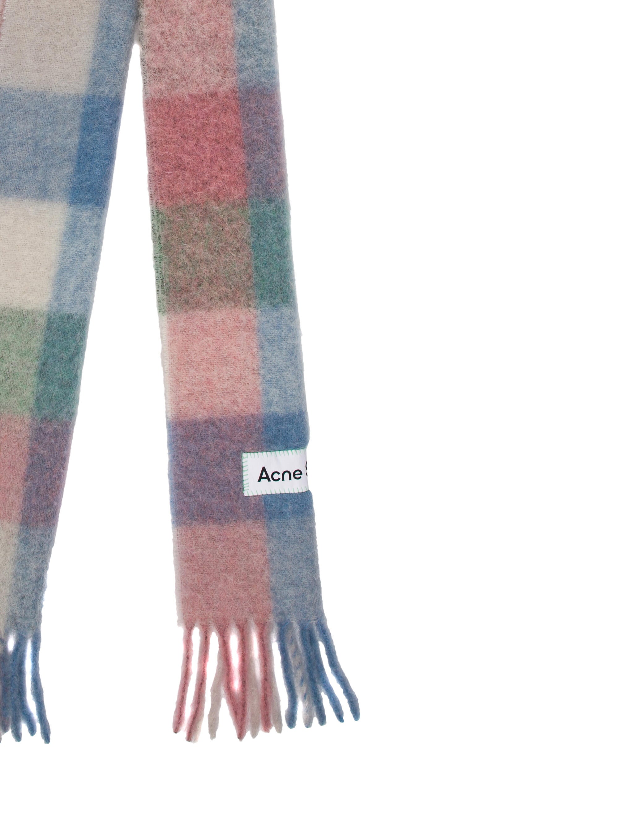 Acne Studios Alpaca Plaid Print Scarf