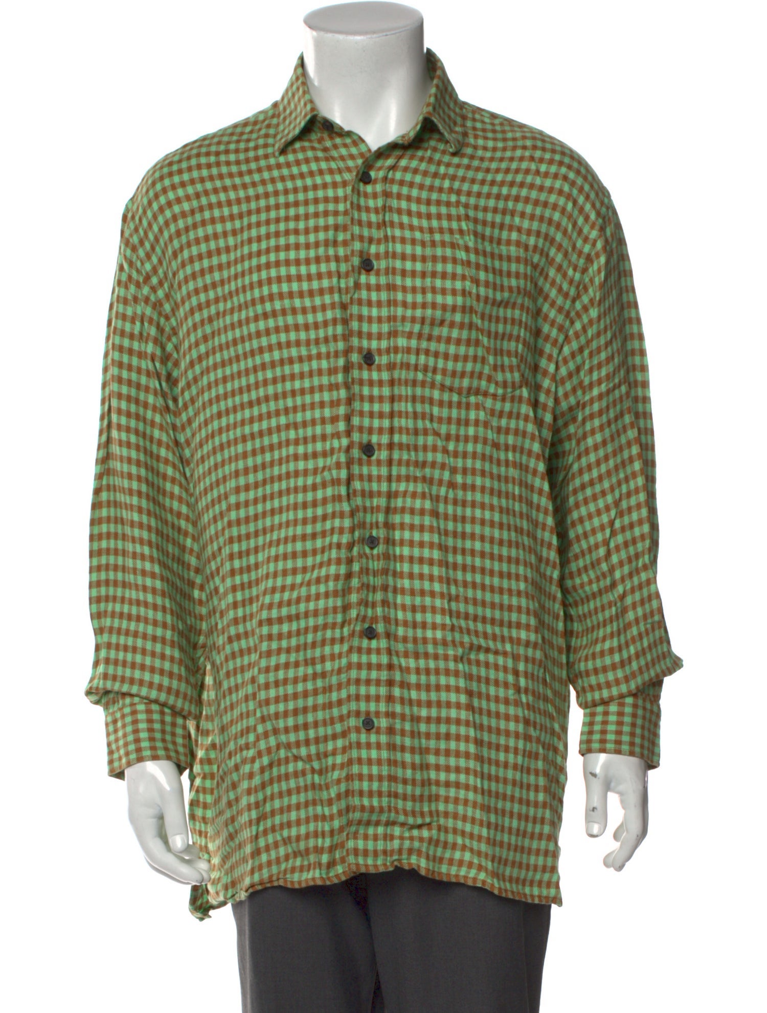 Acne Studios Linen Plaid Print Shirt