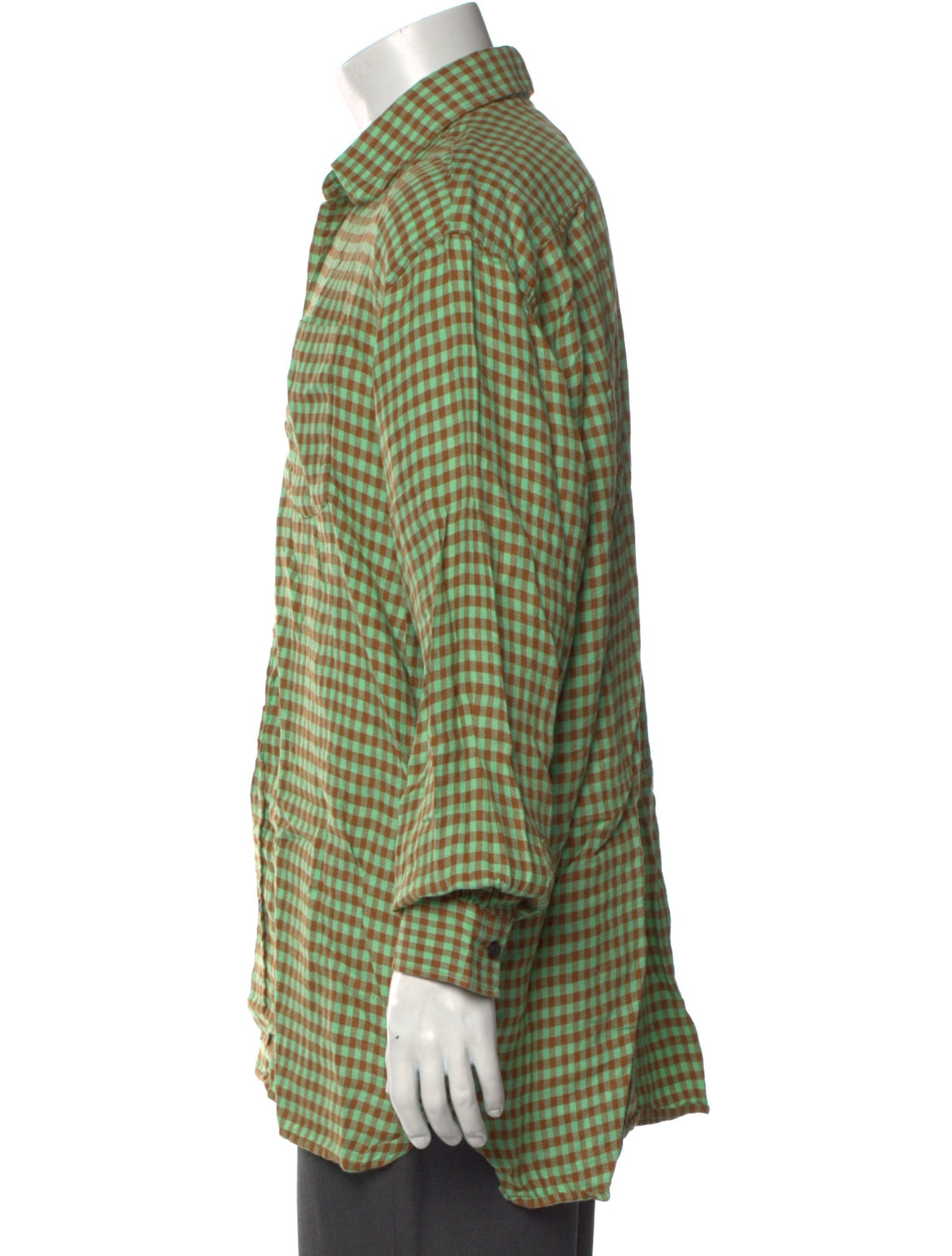 Acne Studios Linen Plaid Print Shirt