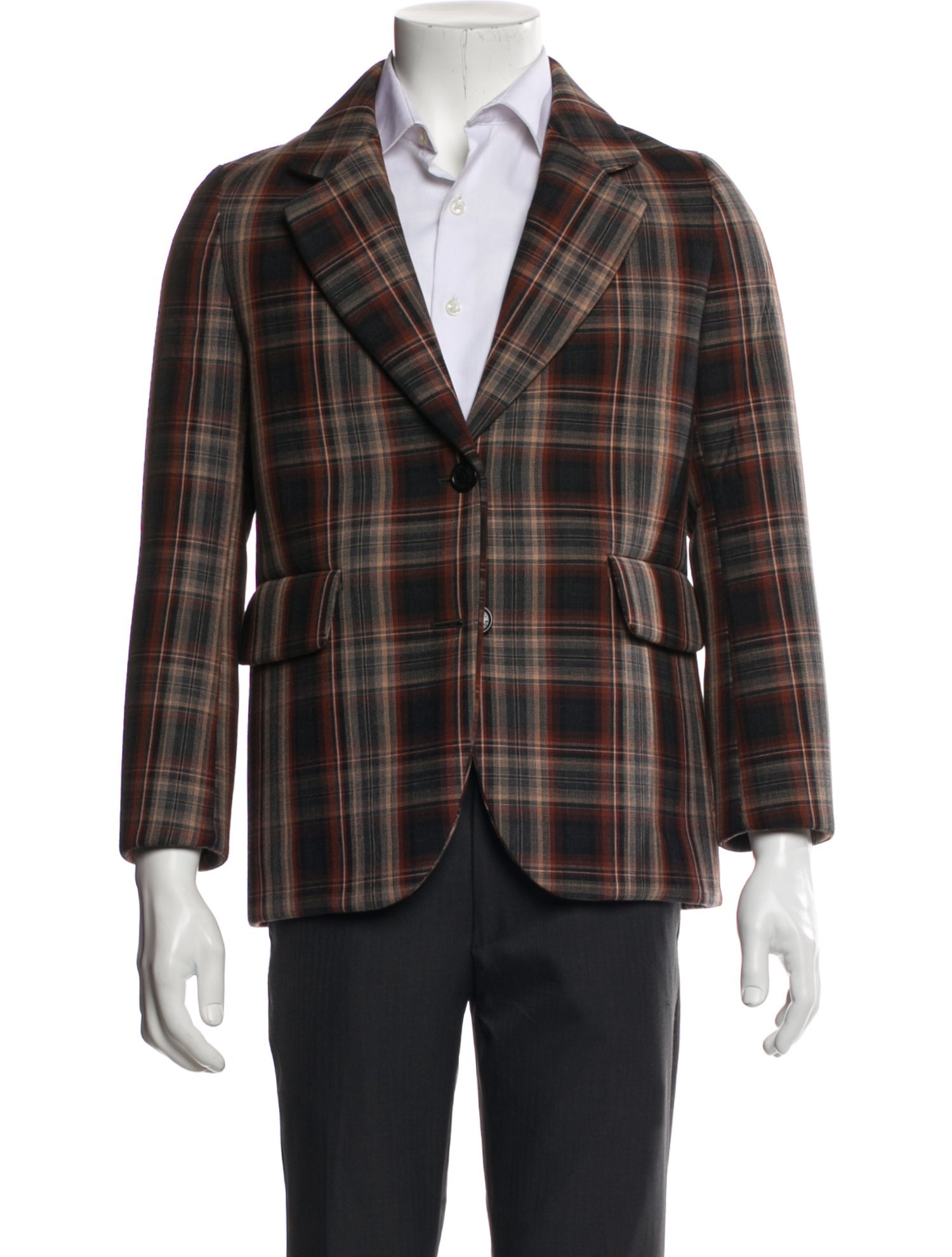 Acne Studios Plaid Print Peacoat