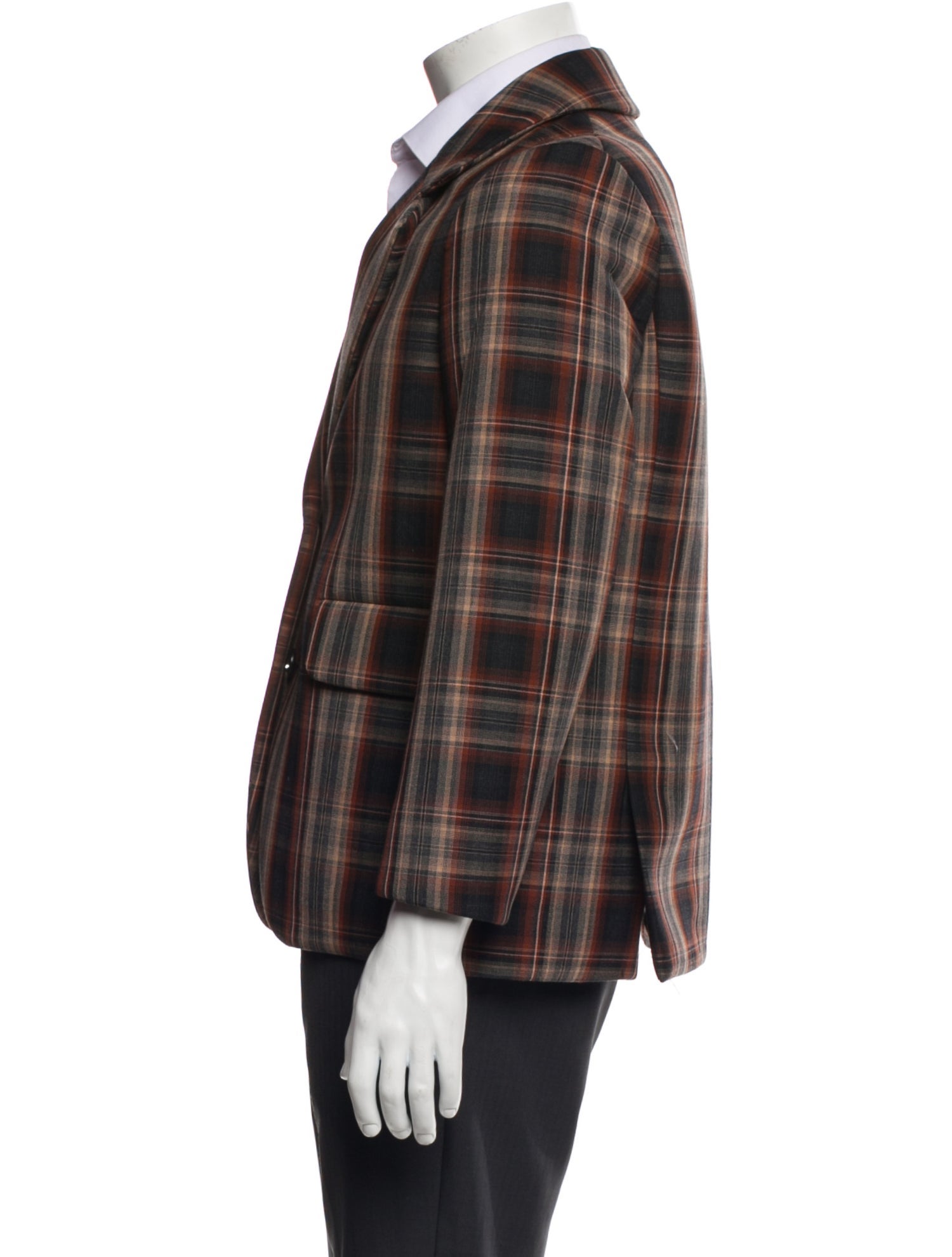 Acne Studios Plaid Print Peacoat