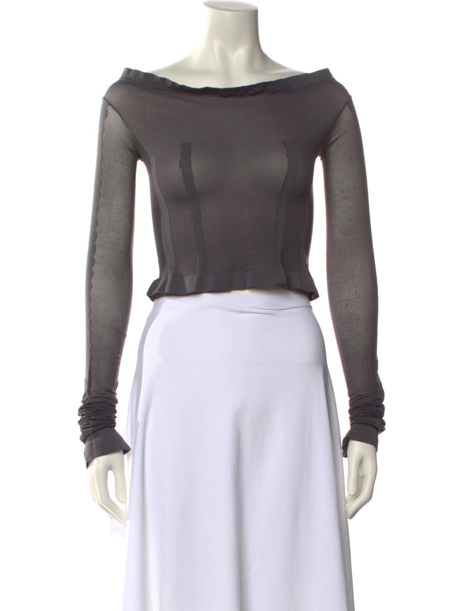 Acne Studios Bateau Neckline Long Sleeve Crop Top